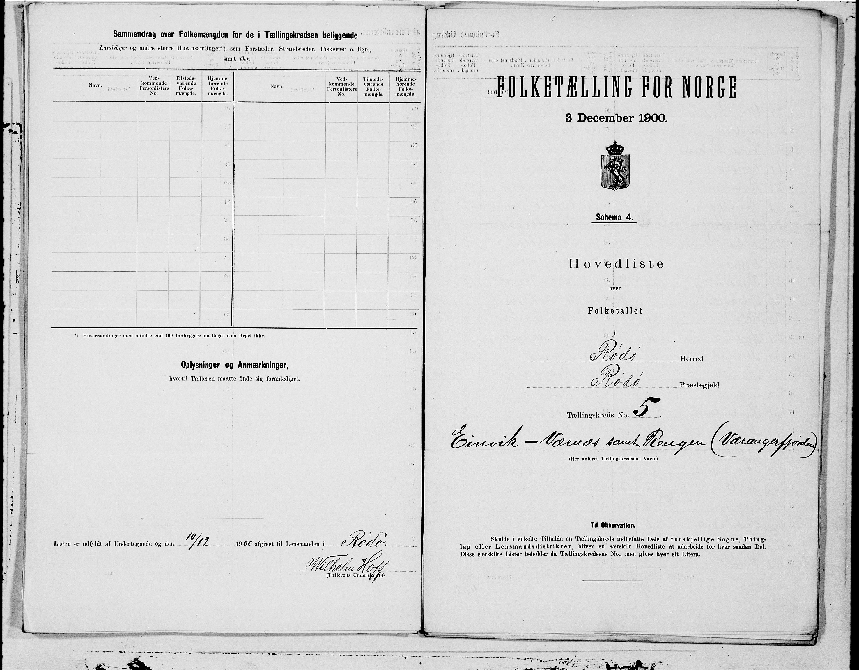 SAT, 1900 census for Rødøy, 1900, p. 10