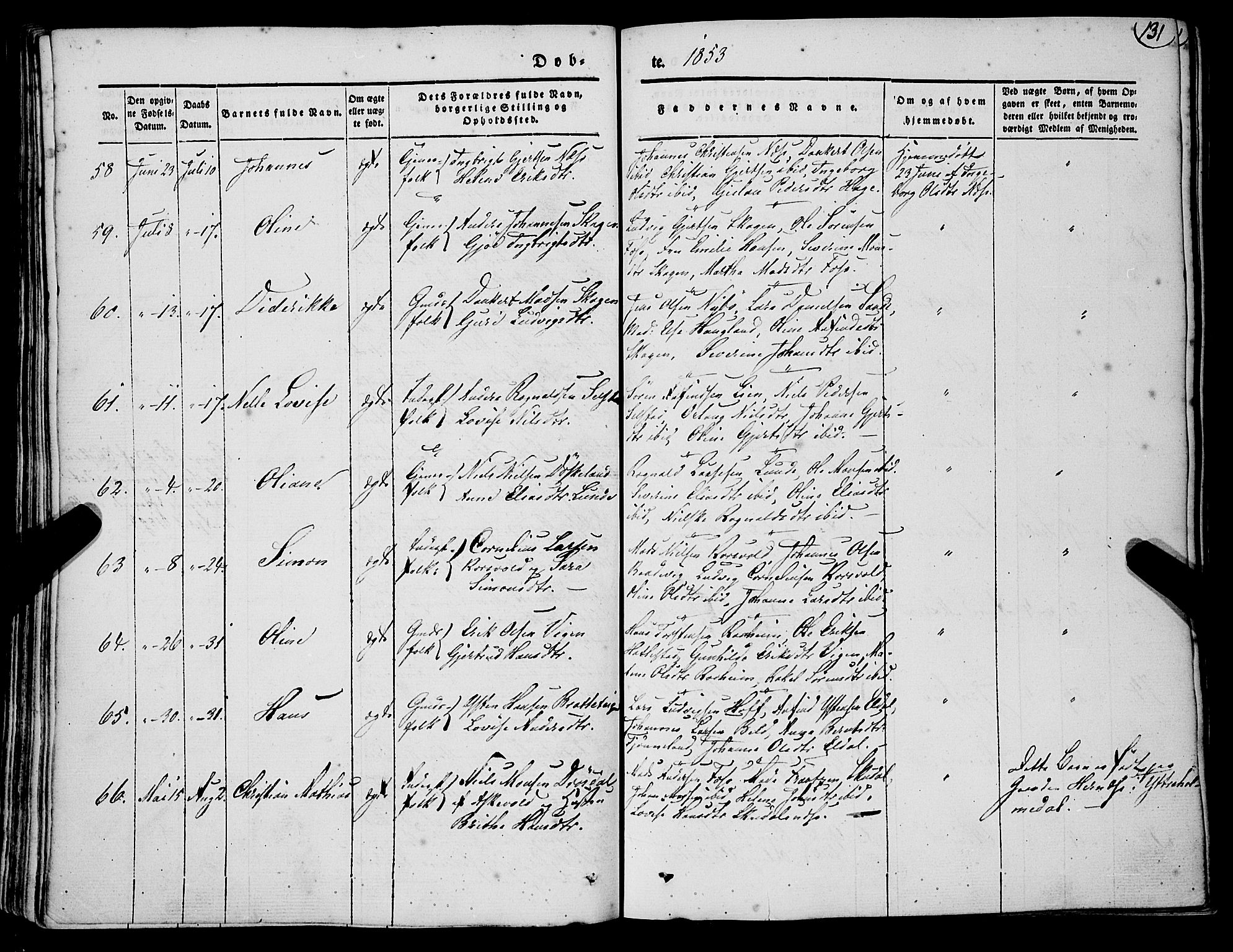 Gaular sokneprestembete, AV/SAB-A-80001/H/Haa: Parish register (official) no. A 4I, 1840-1859, p. 131