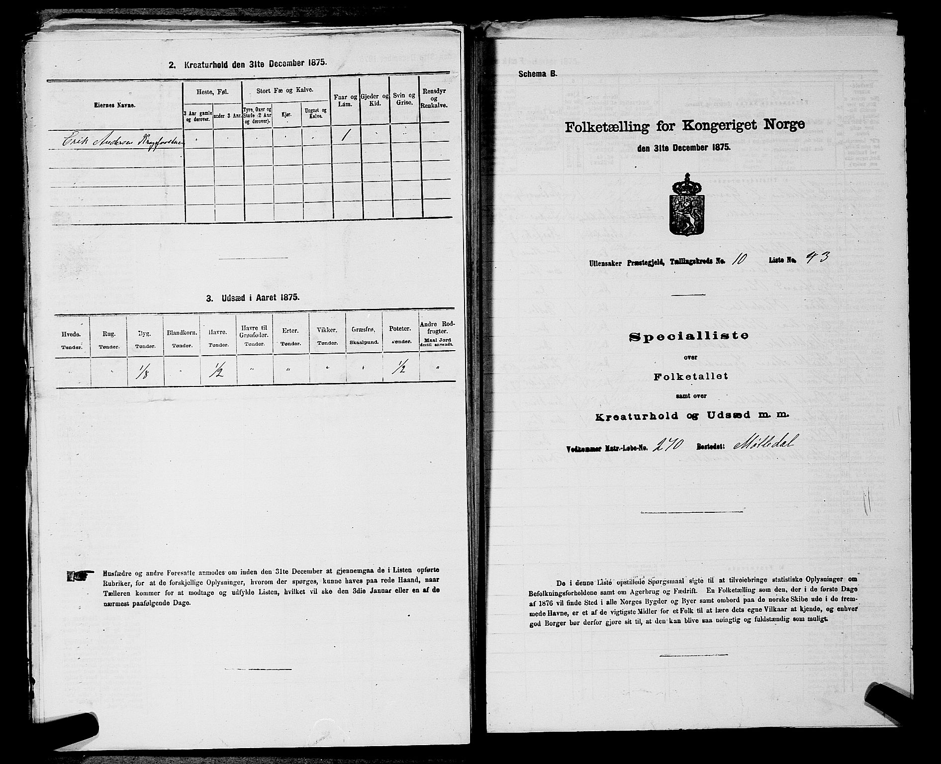 RA, 1875 census for 0235P Ullensaker, 1875, p. 1557