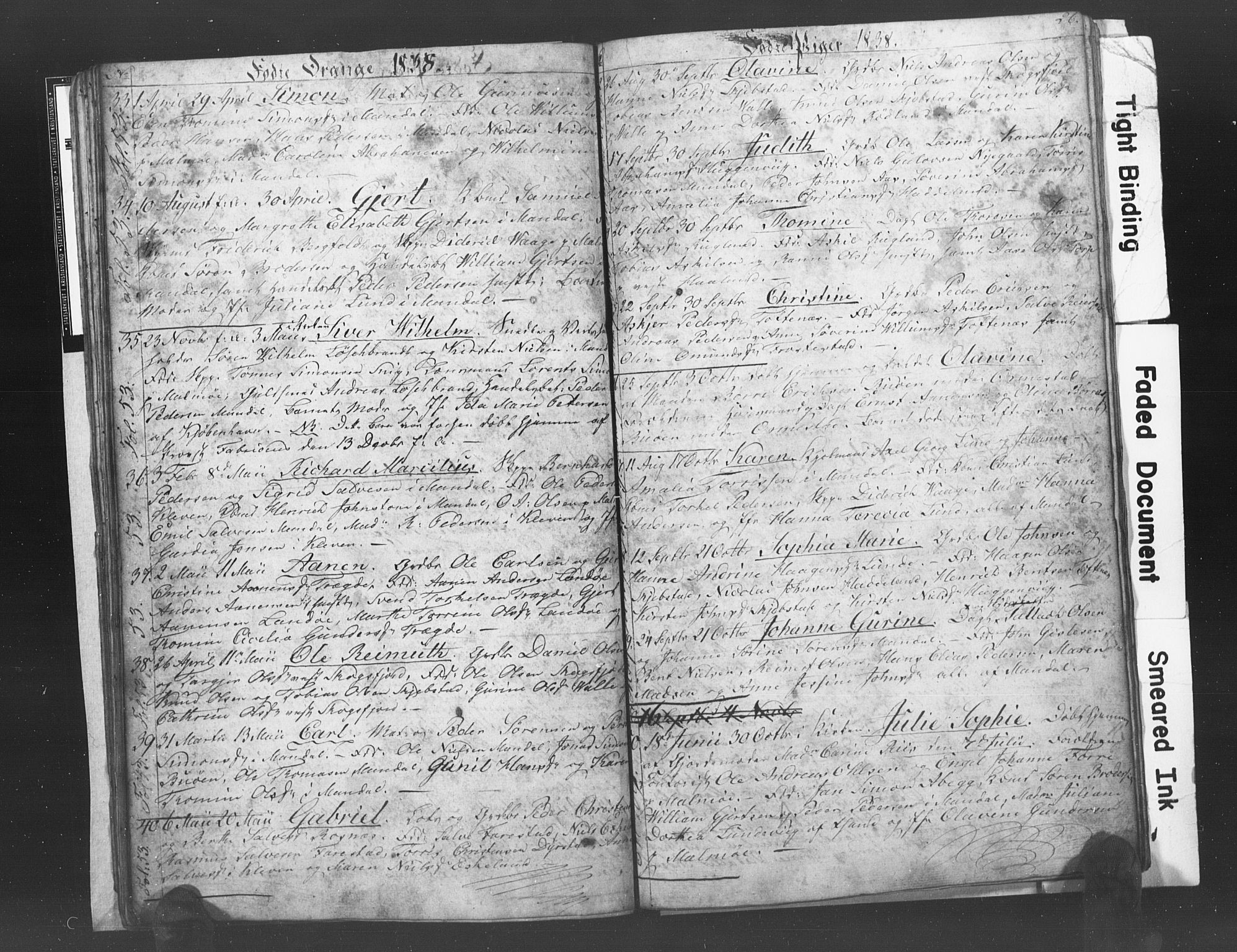 Mandal sokneprestkontor, AV/SAK-1111-0030/F/Fb/Fba/L0003: Parish register (copy) no. B 1C, 1834-1838, p. 26