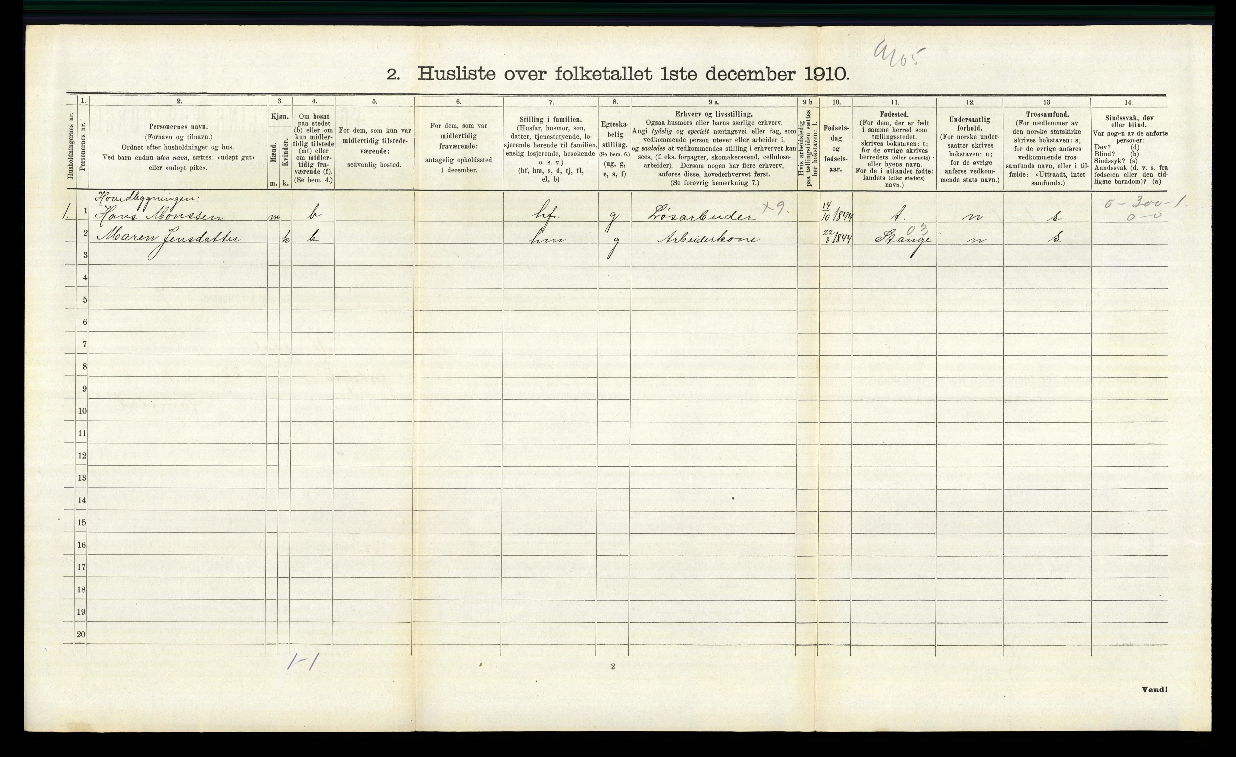 RA, 1910 census for Romedal, 1910, p. 344