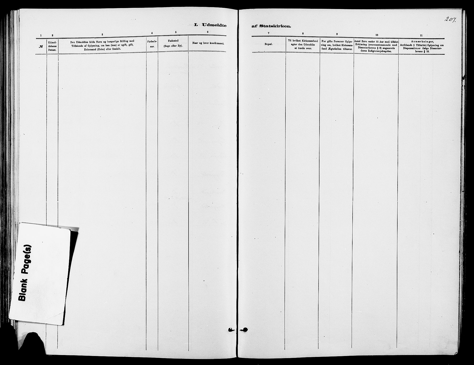 Dovre prestekontor, SAH/PREST-066/H/Ha/Haa/L0002: Parish register (official) no. 2, 1879-1890, p. 207