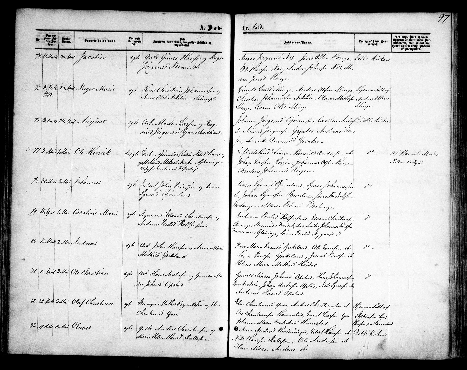 Tune prestekontor Kirkebøker, AV/SAO-A-2007/F/Fa/L0013: Parish register (official) no. 13, 1859-1863, p. 97