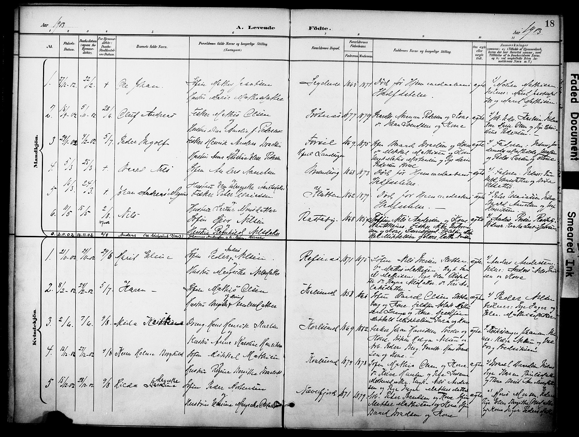Hammerfest sokneprestkontor, SATØ/S-1347/H/Ha/L0012.kirke: Parish register (official) no. 12, 1898-1908, p. 18