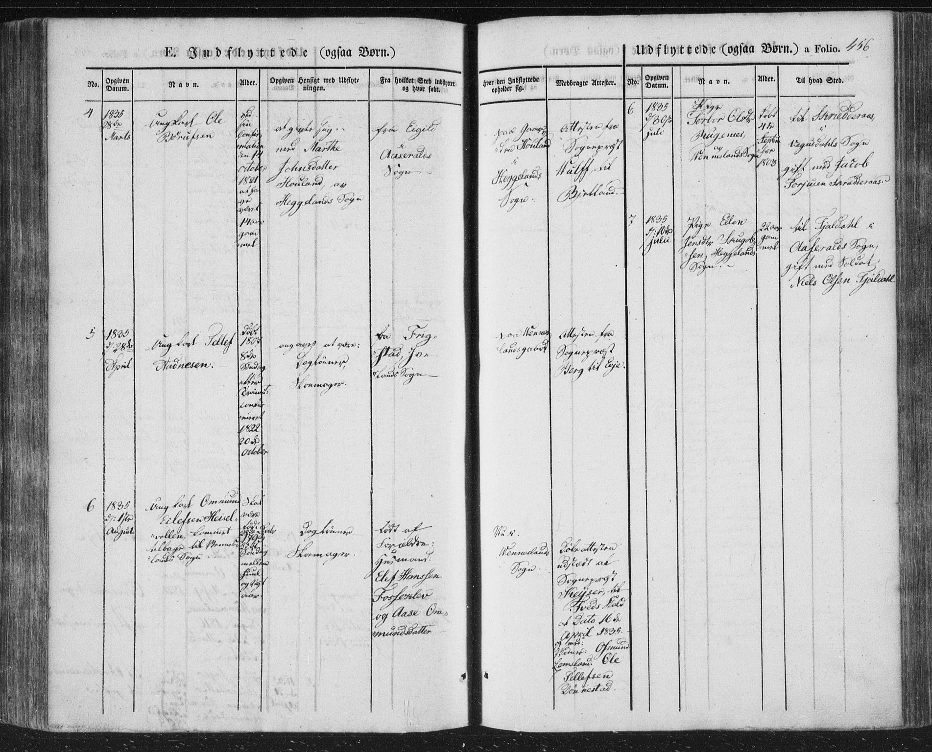 Vennesla sokneprestkontor, SAK/1111-0045/Fa/Fac/L0004: Parish register (official) no. A 4, 1834-1855, p. 456