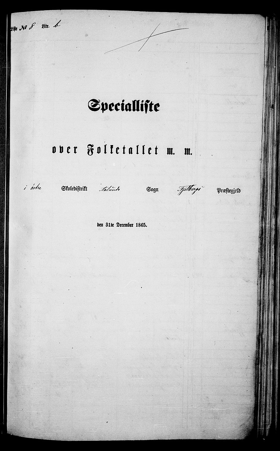 RA, 1865 census for Fjelberg, 1865, p. 121