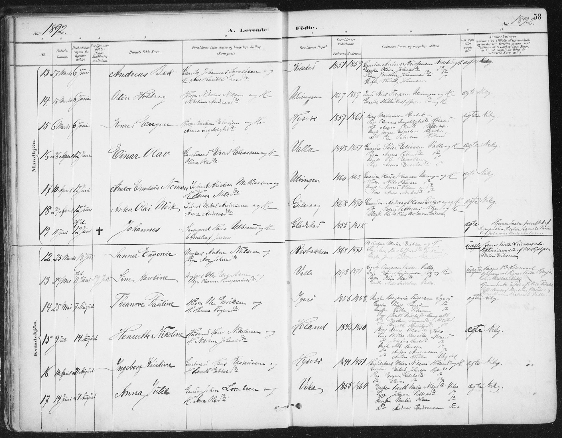 Ministerialprotokoller, klokkerbøker og fødselsregistre - Nordland, AV/SAT-A-1459/816/L0244: Parish register (official) no. 816A10, 1886-1903, p. 53