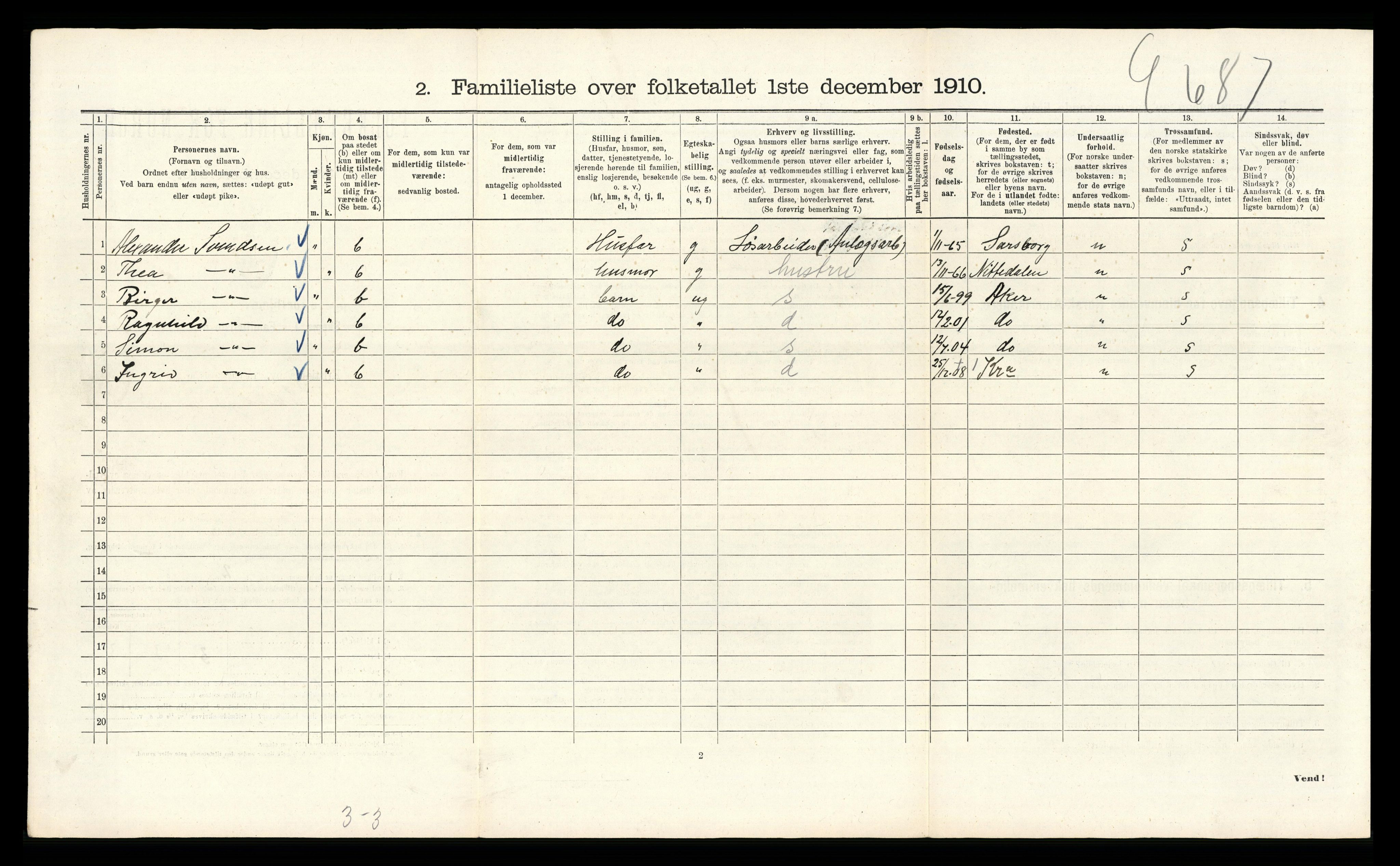 RA, 1910 census for Kristiania, 1910, p. 80778