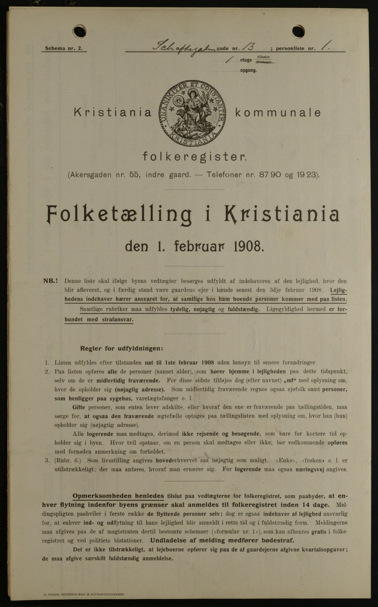 OBA, Municipal Census 1908 for Kristiania, 1908, p. 80610