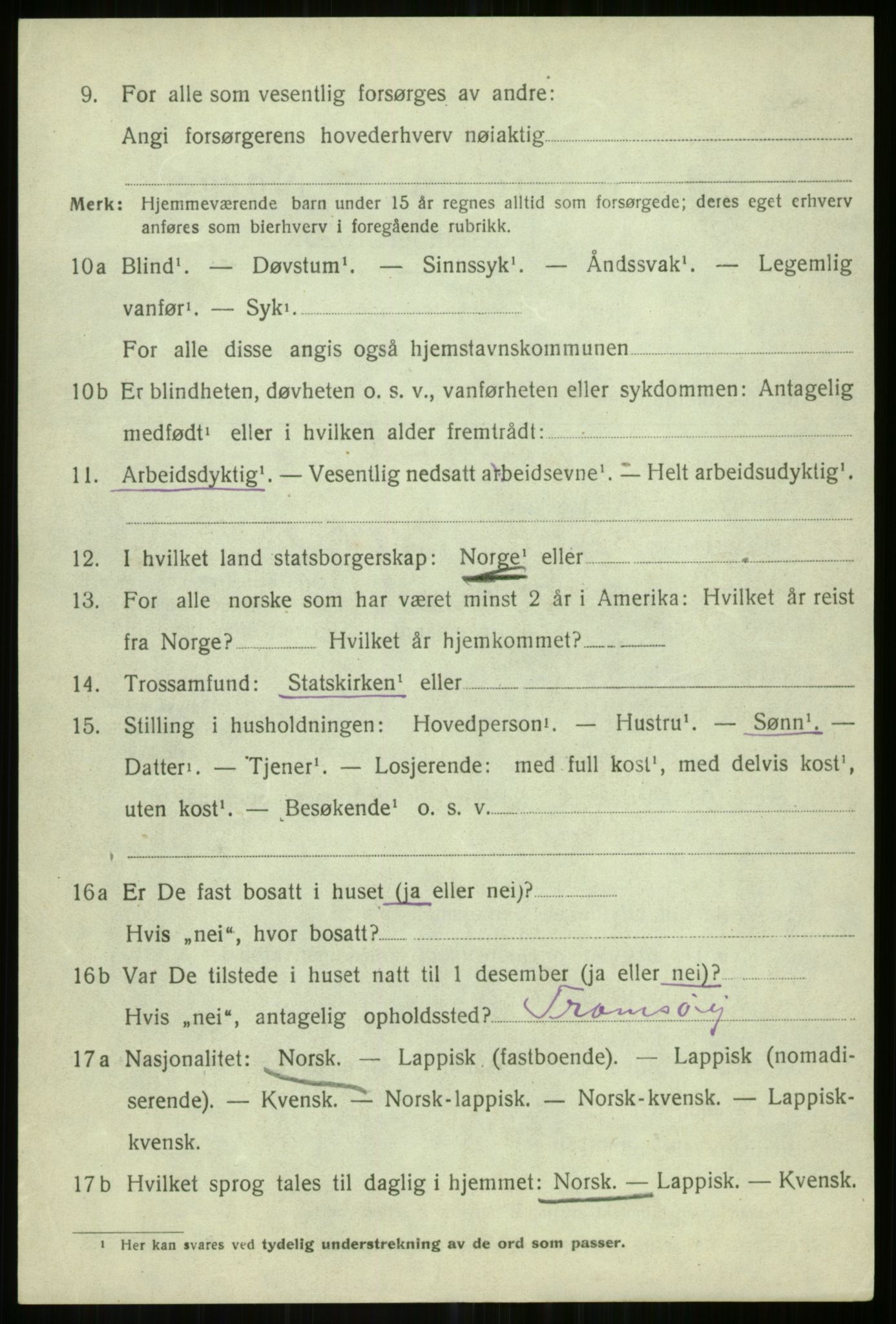 SATØ, 1920 census for Helgøy, 1920, p. 3214