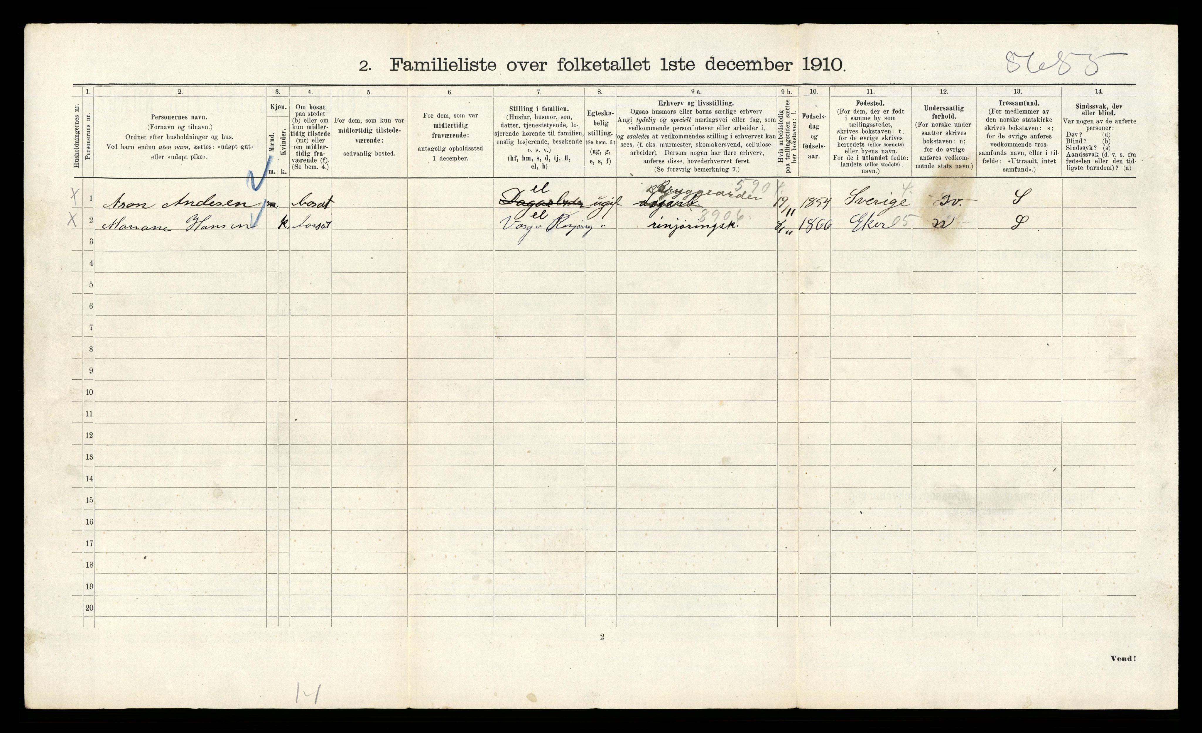 RA, 1910 census for Kristiania, 1910, p. 63488