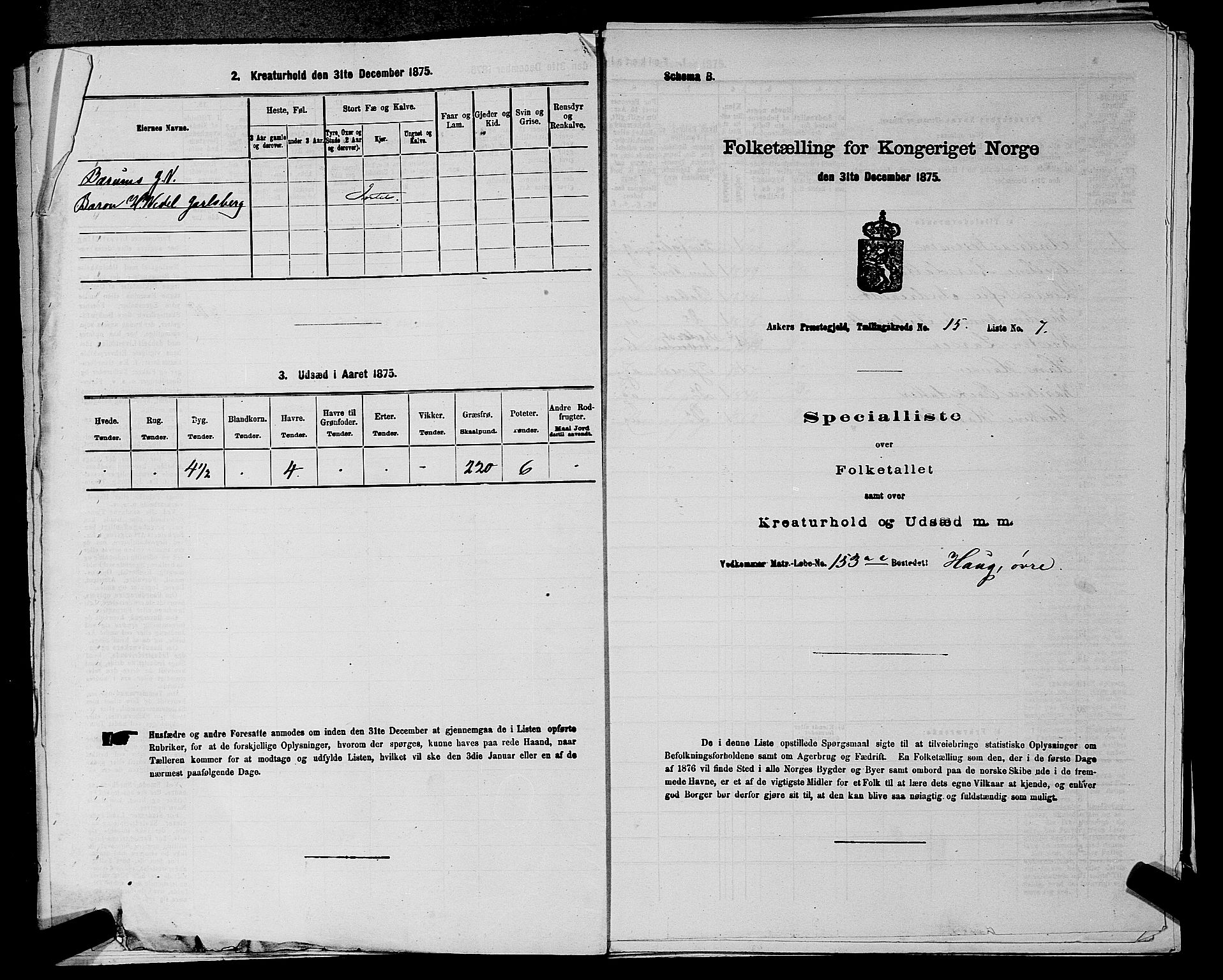 RA, 1875 census for 0220P Asker, 1875, p. 2634