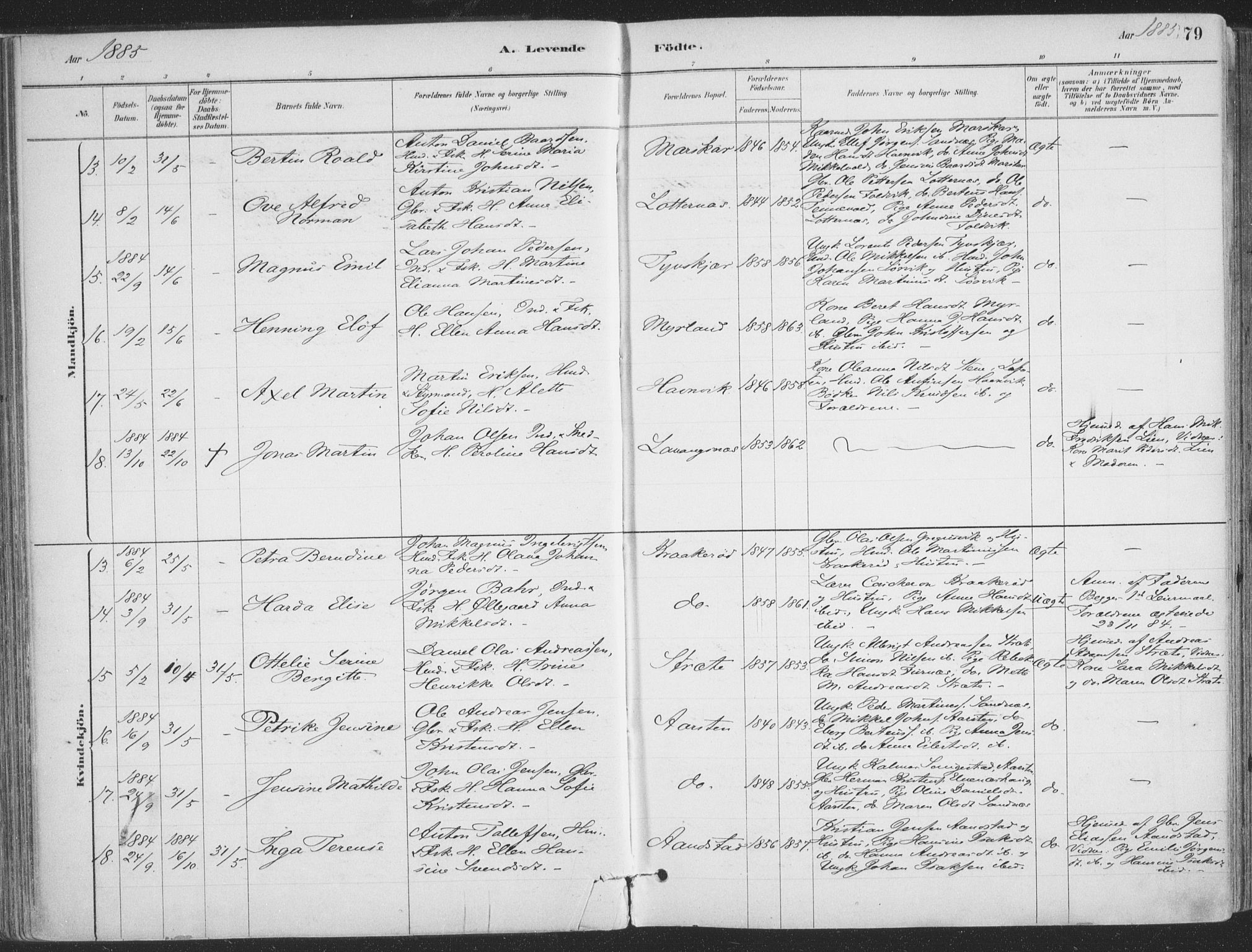 Ibestad sokneprestembete, SATØ/S-0077/H/Ha/Haa/L0011kirke: Parish register (official) no. 11, 1880-1889, p. 79