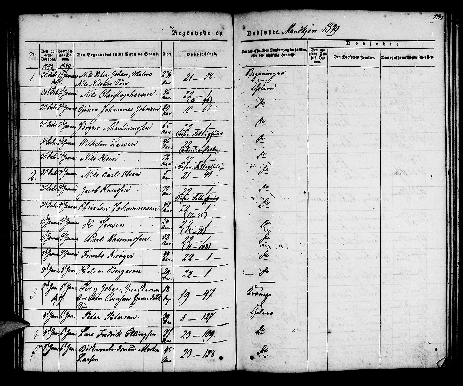 Korskirken sokneprestembete, SAB/A-76101/H/Hab: Parish register (copy) no. E 1, 1837-1851, p. 189