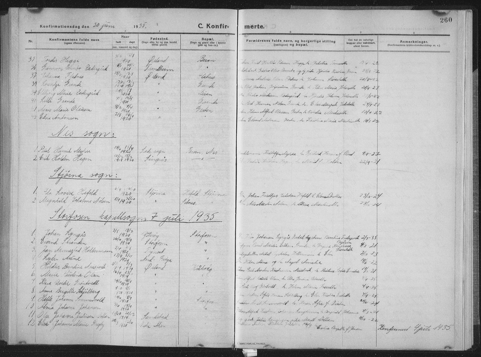 Ministerialprotokoller, klokkerbøker og fødselsregistre - Sør-Trøndelag, AV/SAT-A-1456/659/L0747: Parish register (copy) no. 659C04, 1913-1938, p. 260