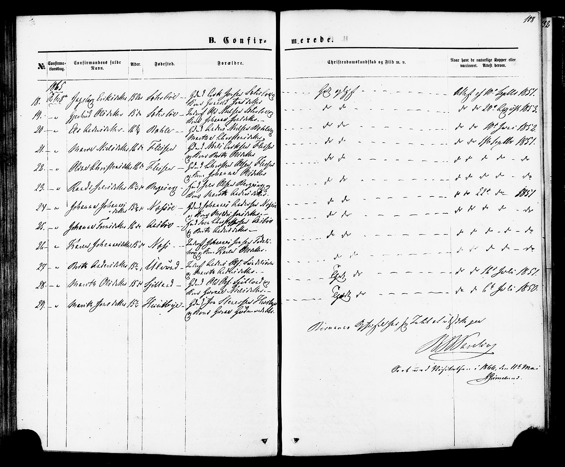 Ministerialprotokoller, klokkerbøker og fødselsregistre - Møre og Romsdal, SAT/A-1454/592/L1027: Parish register (official) no. 592A05, 1865-1878, p. 108