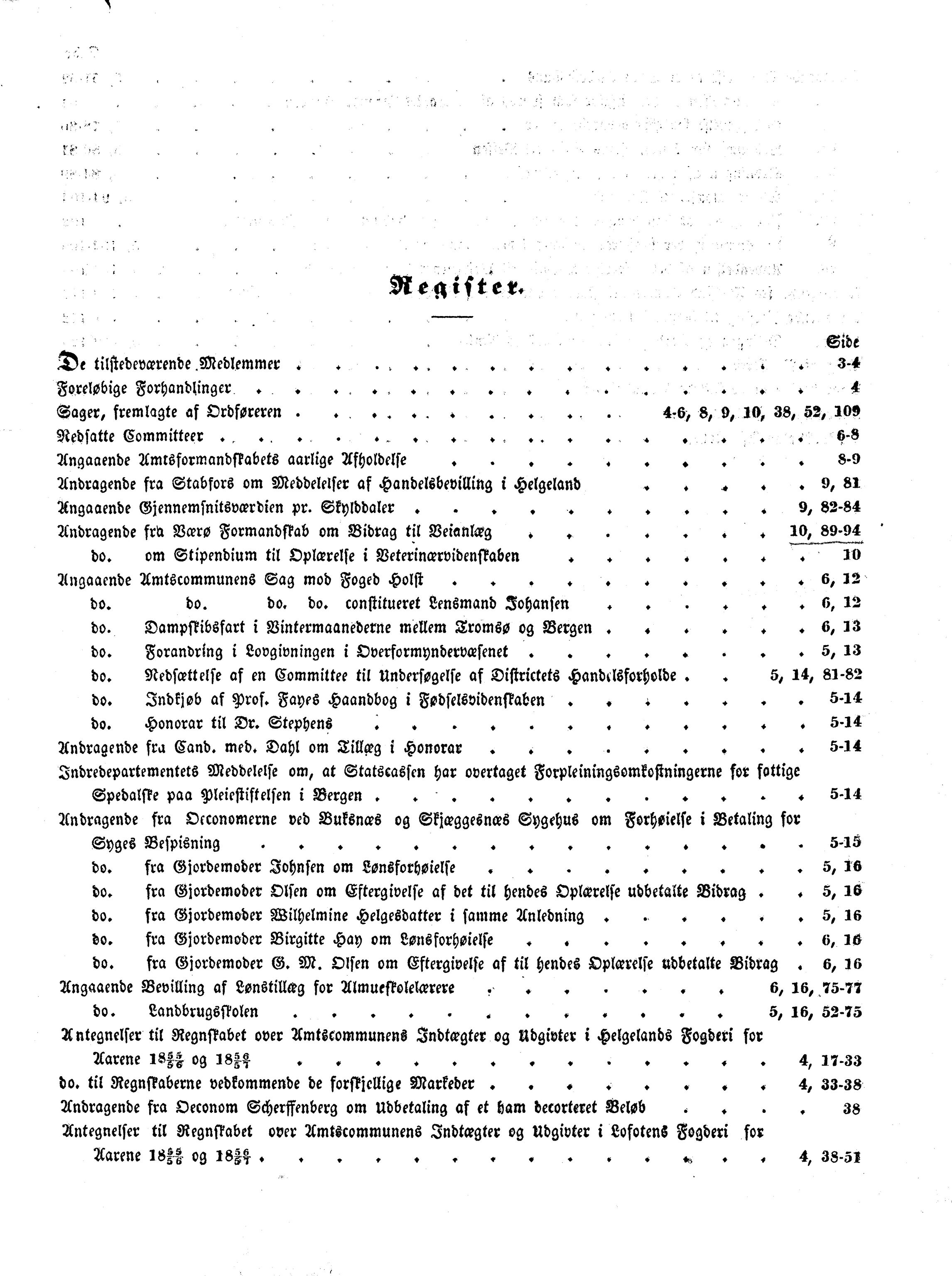 Nordland Fylkeskommune. Fylkestinget, AIN/NFK-17/176/A/Ac/L0003: Fylkestingsforhandlinger 1850-1860, 1850-1860