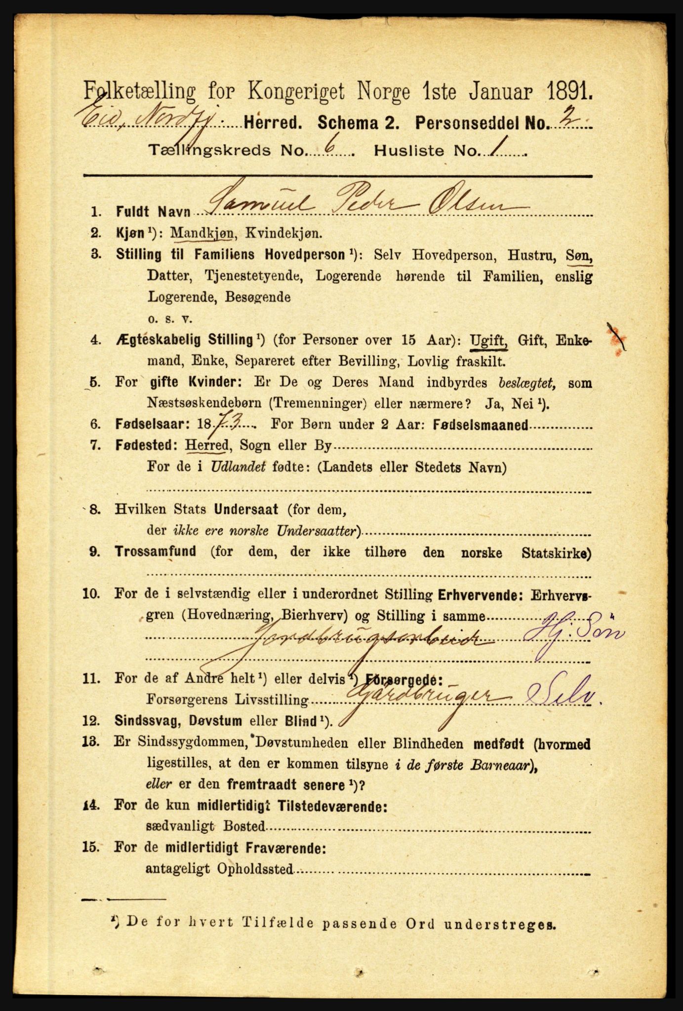 RA, 1891 census for 1443 Eid, 1891, p. 1486