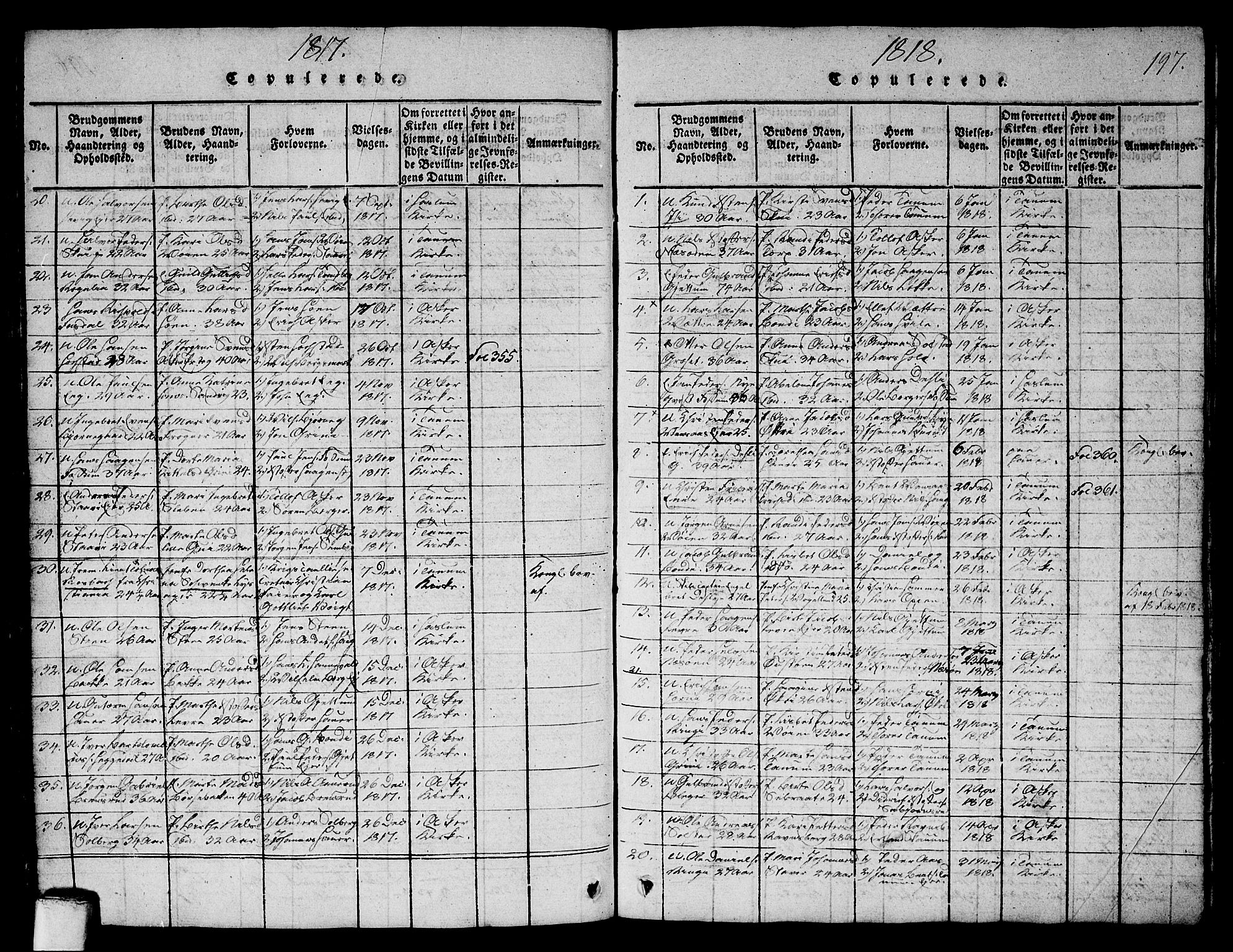 Asker prestekontor Kirkebøker, SAO/A-10256a/G/Ga/L0001: Parish register (copy) no. I 1, 1814-1830, p. 197