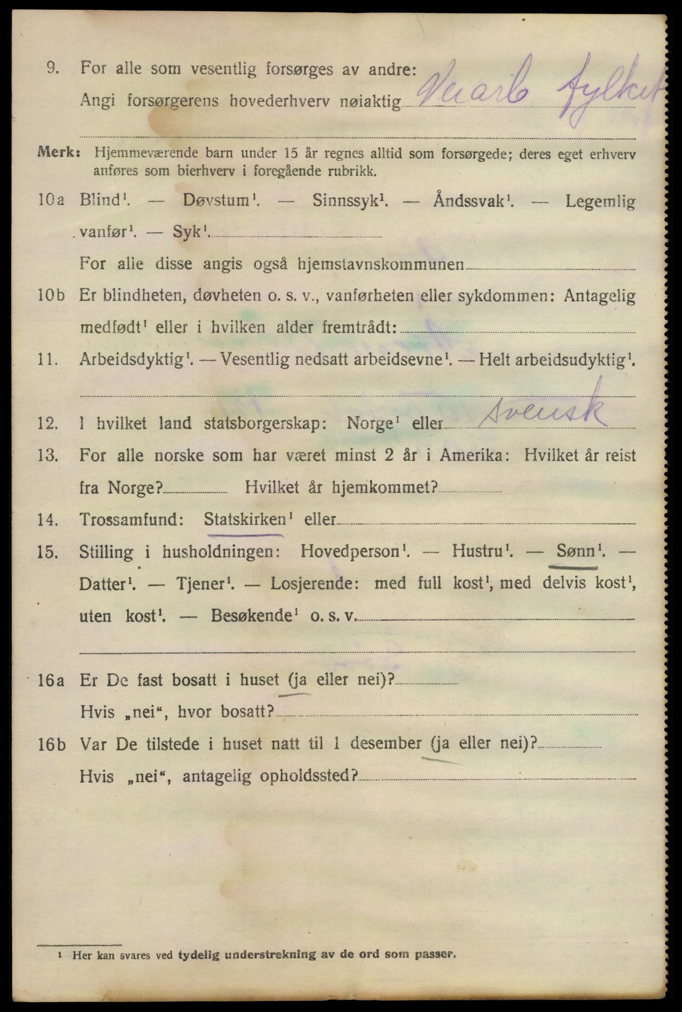 SAO, 1920 census for Son, 1920, p. 1131