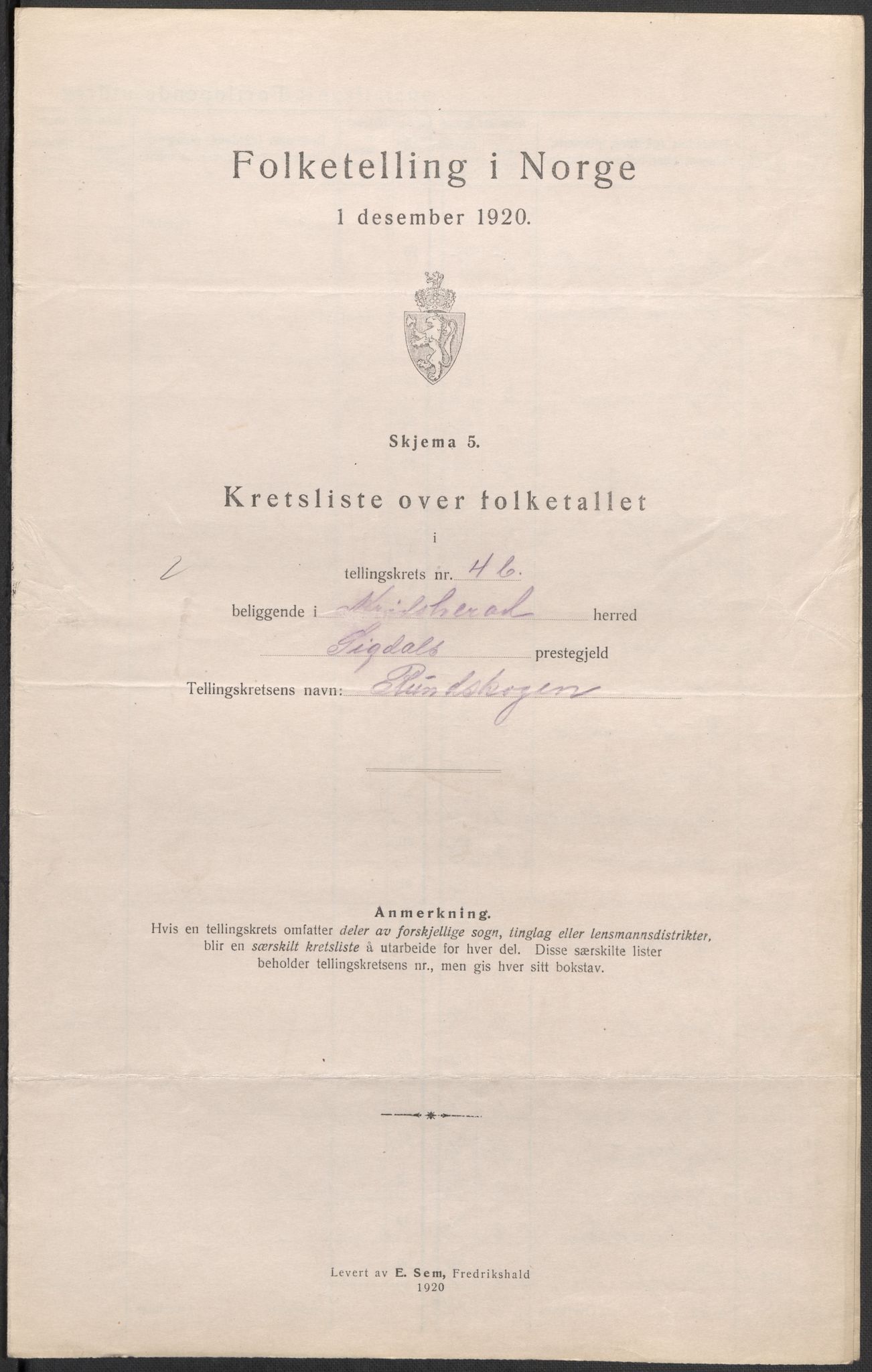 SAKO, 1920 census for Krødsherad, 1920, p. 23