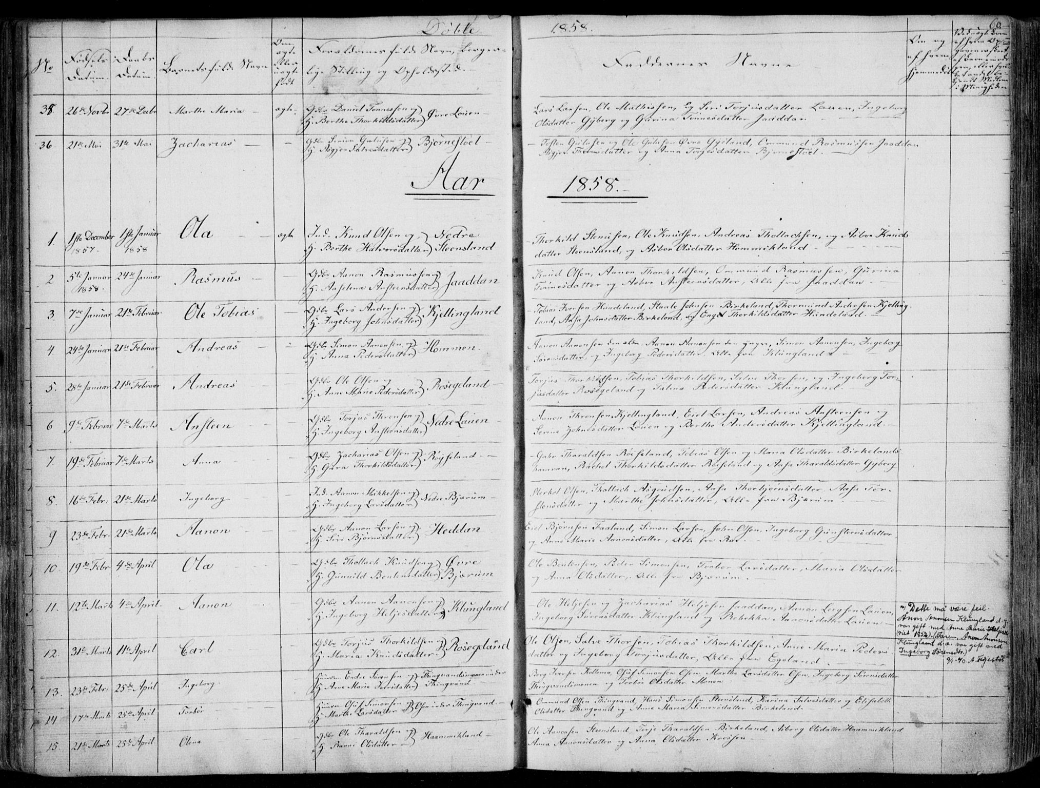 Hægebostad sokneprestkontor, AV/SAK-1111-0024/F/Fa/Faa/L0004: Parish register (official) no. A 4, 1834-1864, p. 61