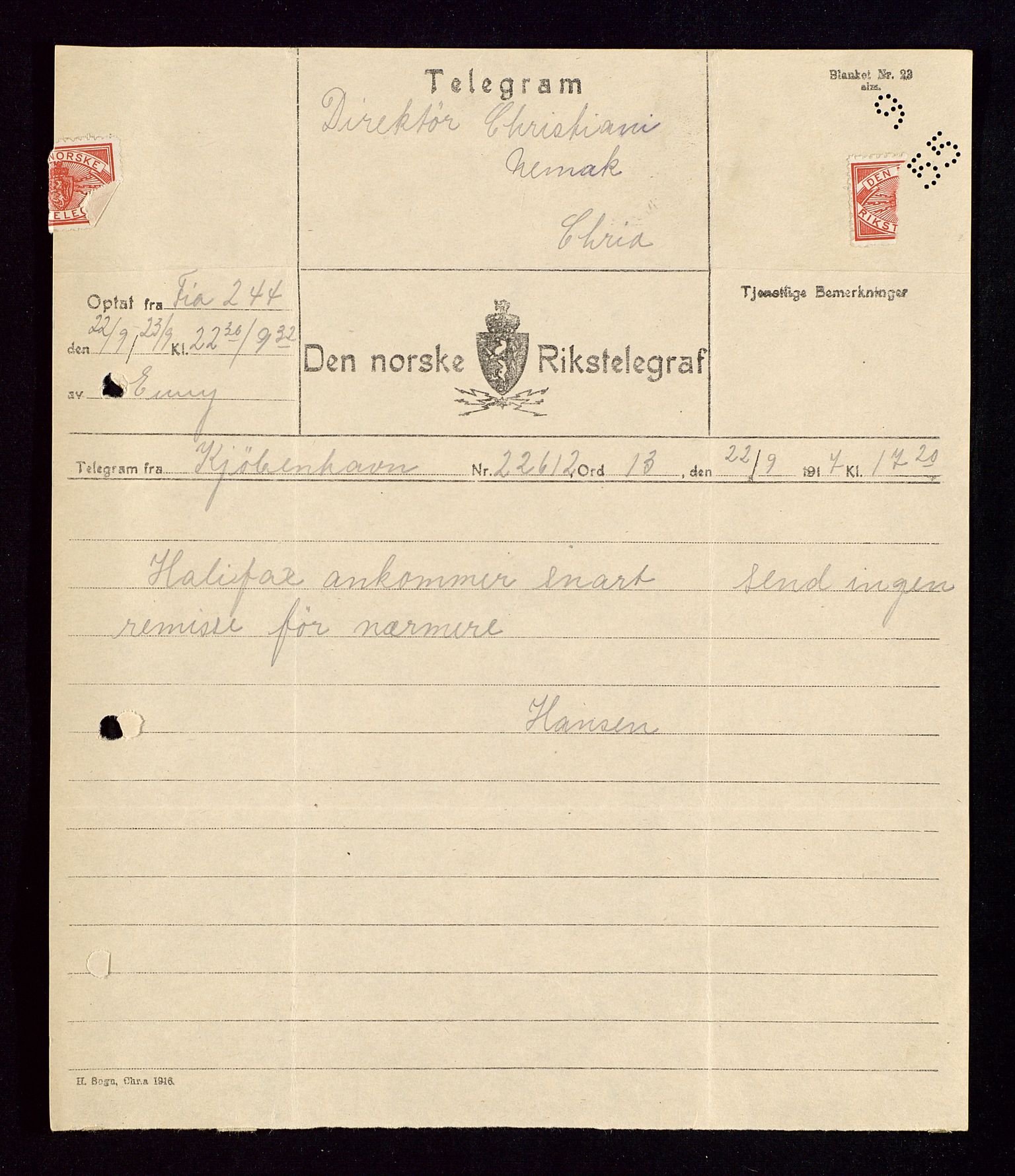 Pa 1521 - A/S Norske Shell, AV/SAST-A-101915/E/Ea/Eaa/L0002: Sjefskorrespondanse, 1917-1918, p. 291