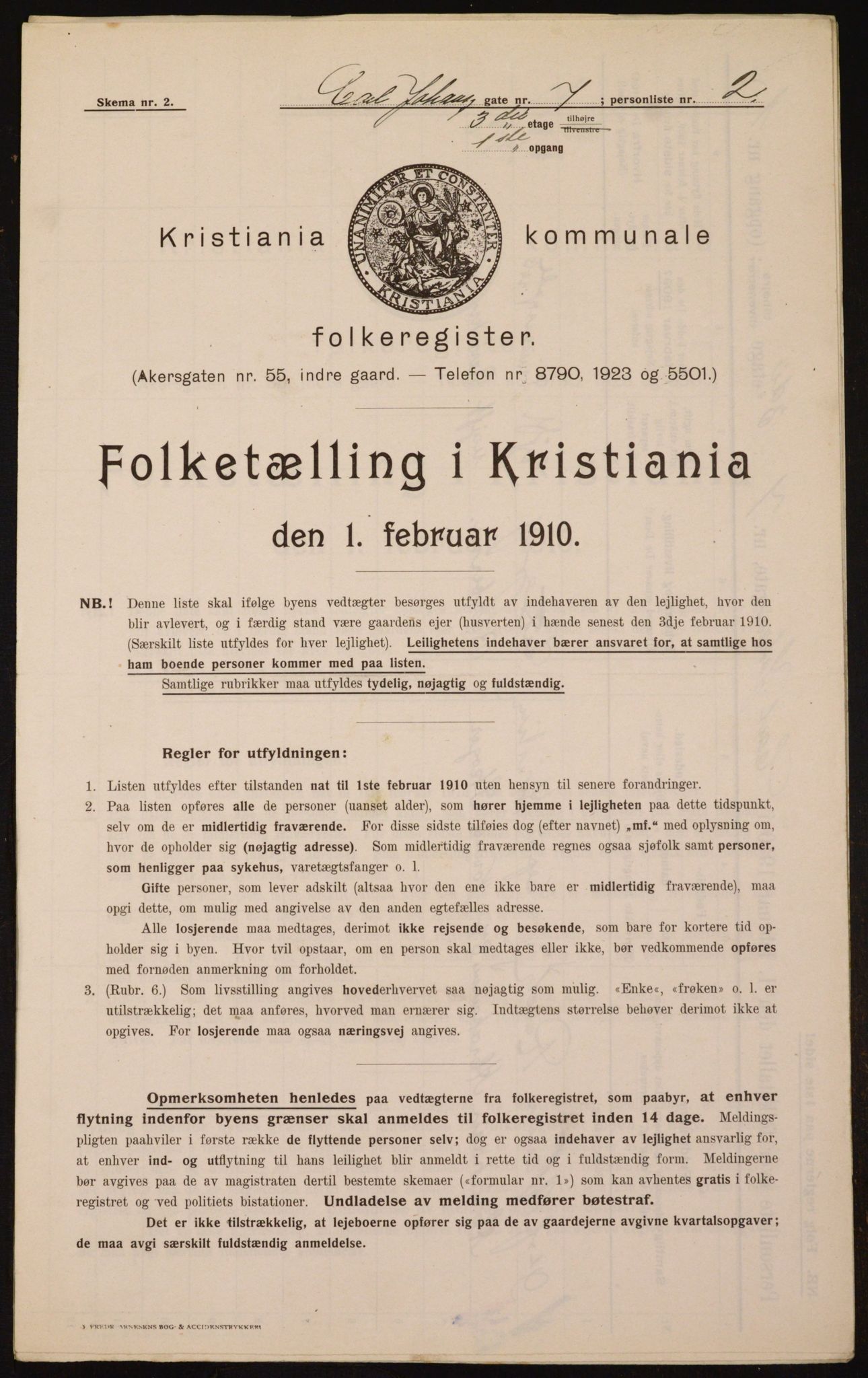 OBA, Municipal Census 1910 for Kristiania, 1910, p. 47315