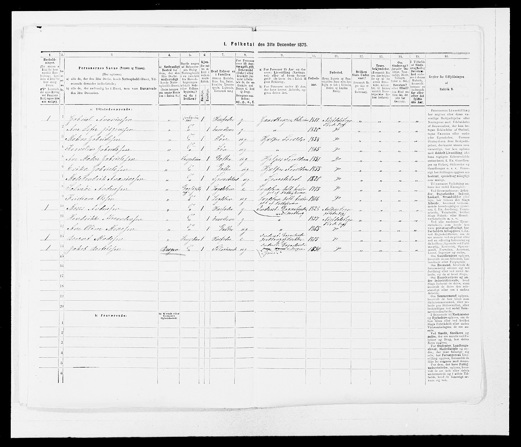 SAB, 1875 census for 1432P Førde, 1875, p. 1038