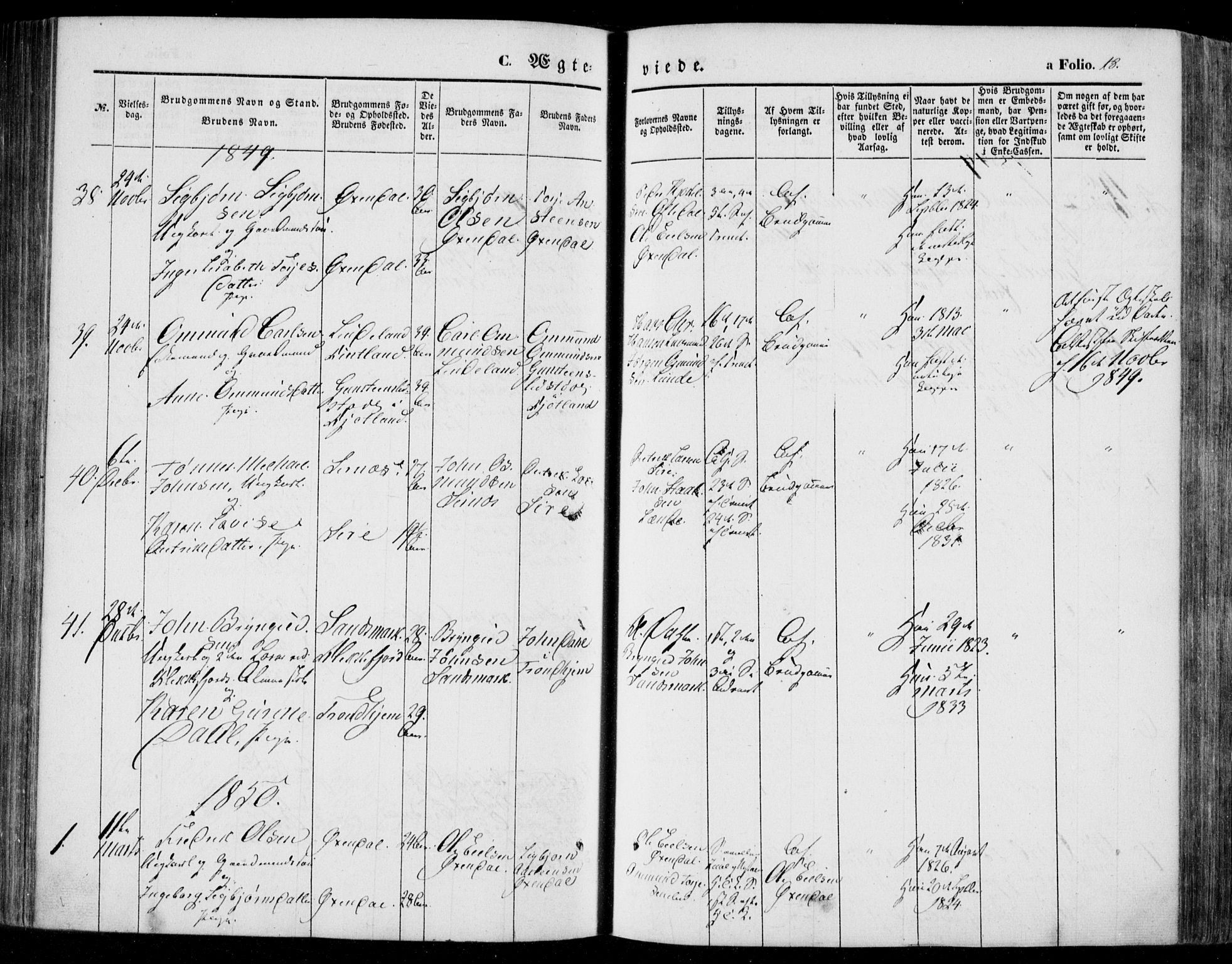 Bakke sokneprestkontor, SAK/1111-0002/F/Fa/Faa/L0005: Parish register (official) no. A 5, 1847-1855, p. 18