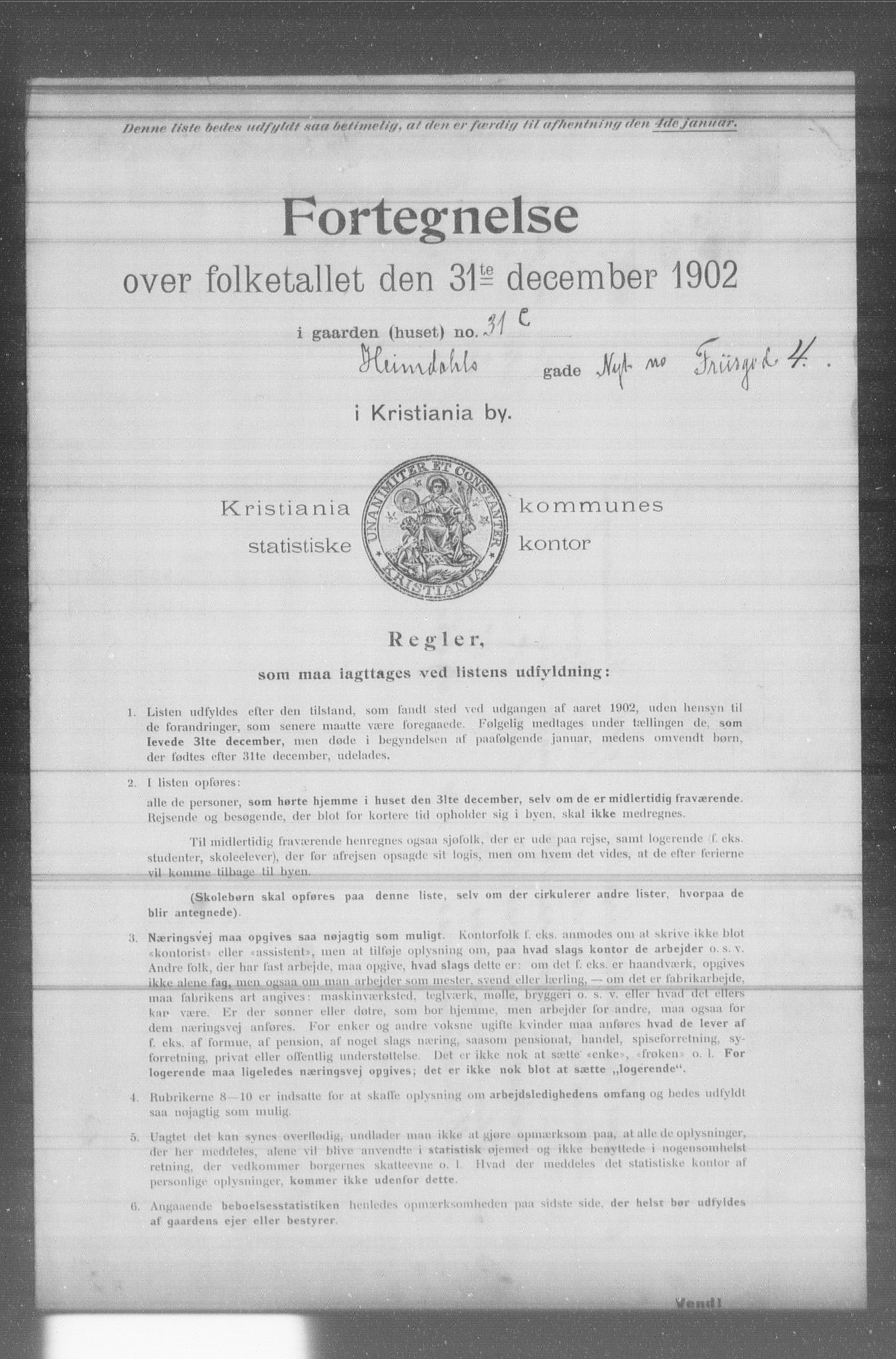 OBA, Municipal Census 1902 for Kristiania, 1902, p. 5195