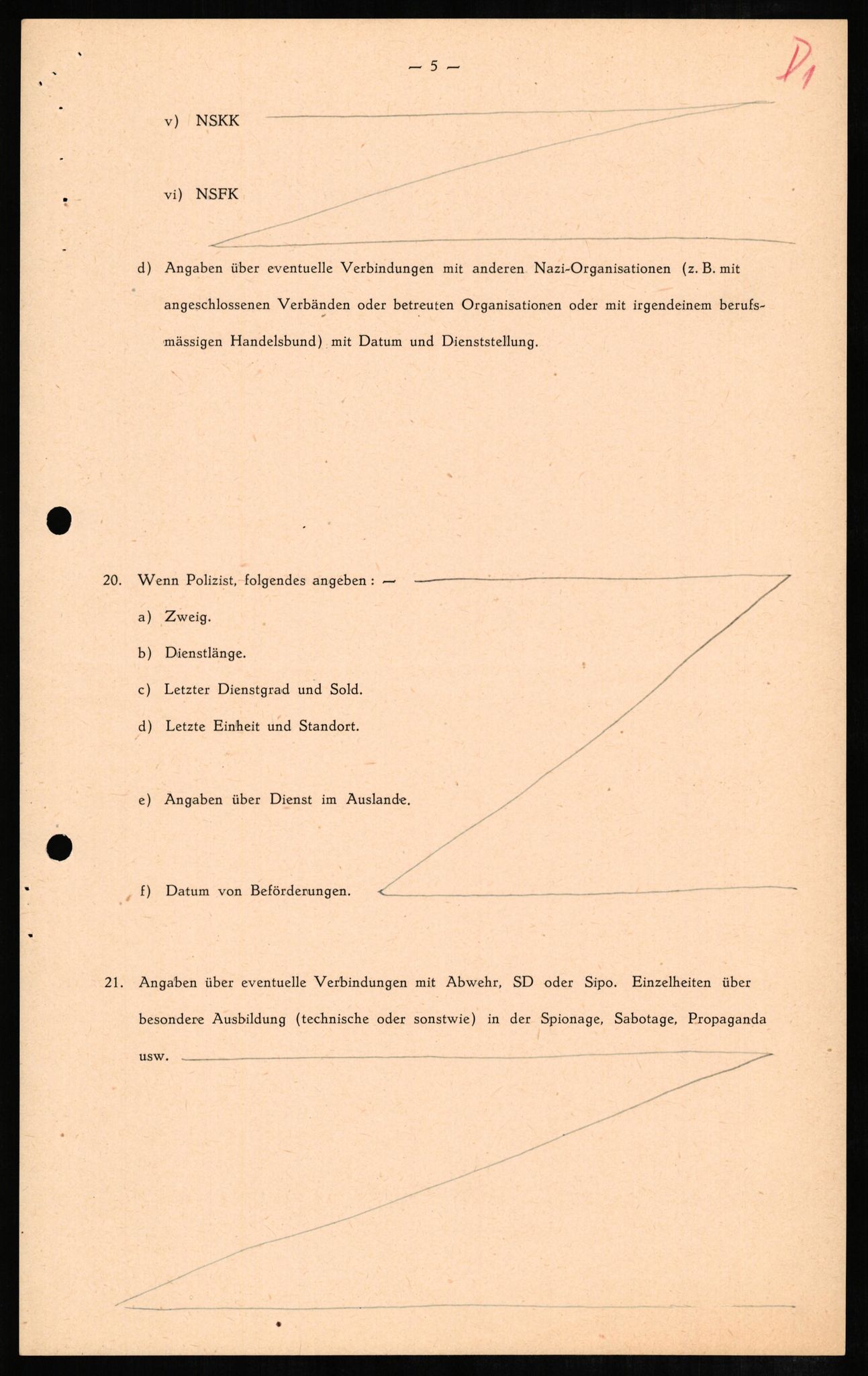 Forsvaret, Forsvarets overkommando II, AV/RA-RAFA-3915/D/Db/L0006: CI Questionaires. Tyske okkupasjonsstyrker i Norge. Tyskere., 1945-1946, p. 320