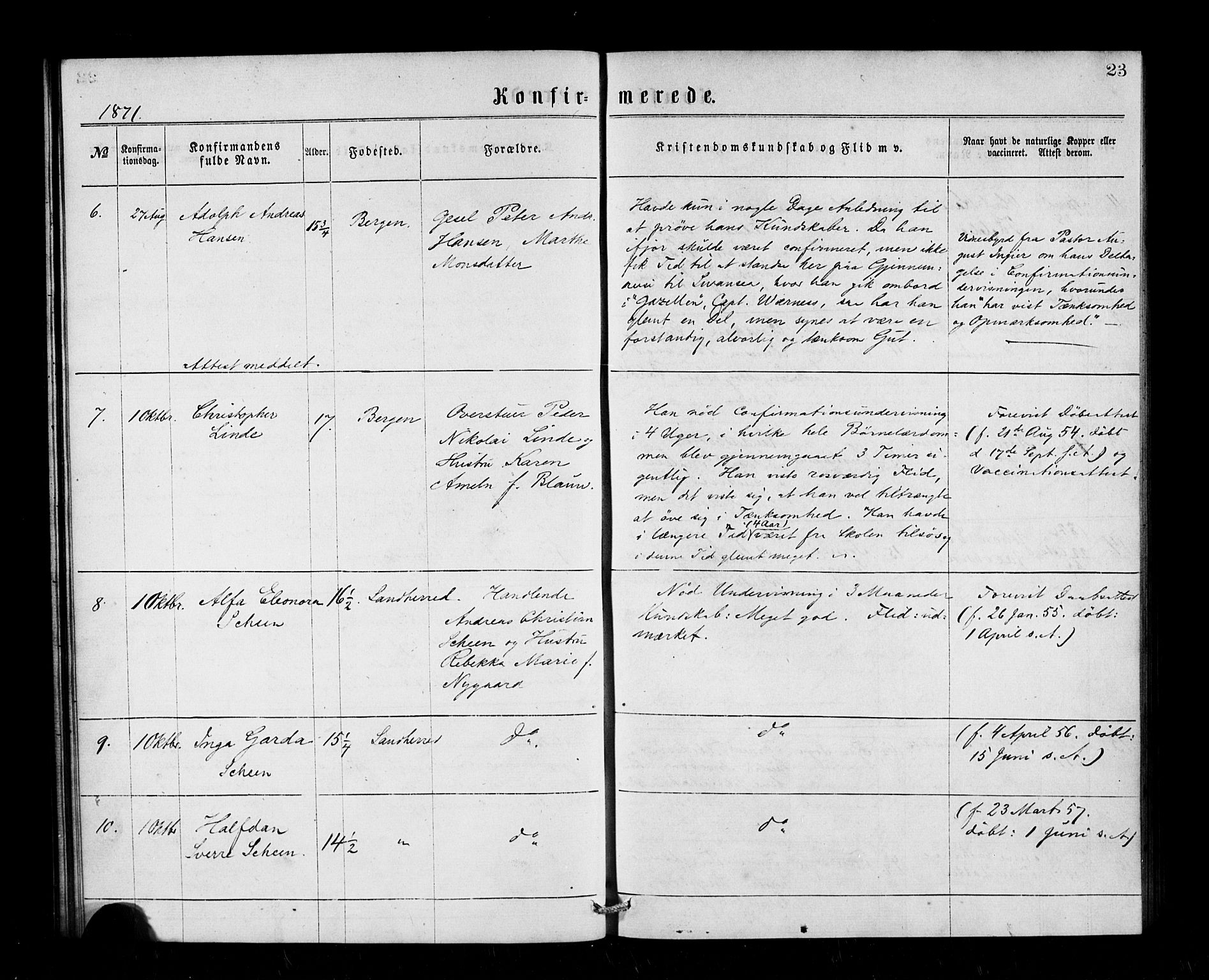 Den norske sjømannsmisjon i utlandet/Tyne-havnene (North Shields og New Castle), SAB/SAB/PA-0101/H/Ha/L0001: Parish register (official) no. A 1, 1865-1883, p. 23