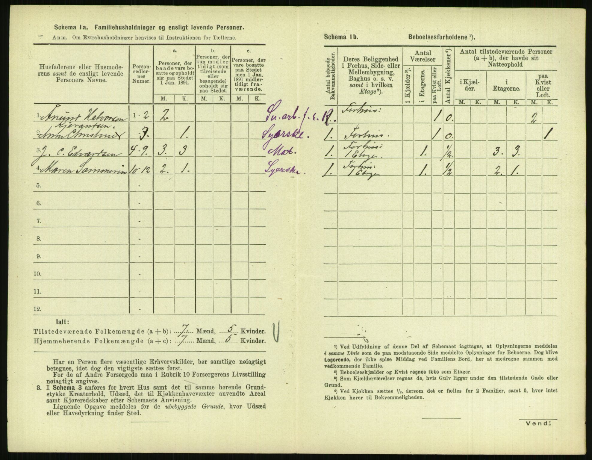 RA, 1891 census for 0904 Grimstad, 1891, p. 307