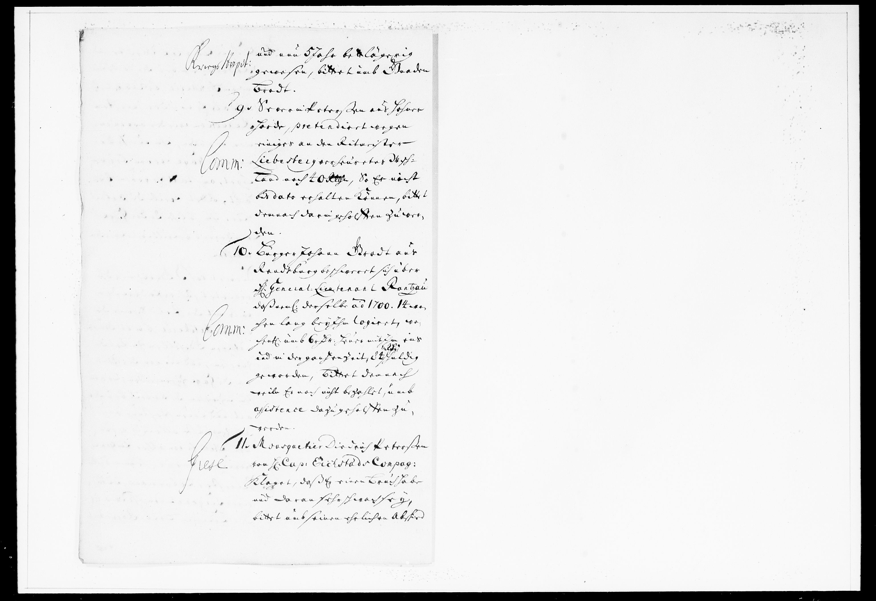 Krigskollegiet, Krigskancelliet, DRA/A-0006/-/0962-0965: Refererede sager, 1708, p. 338