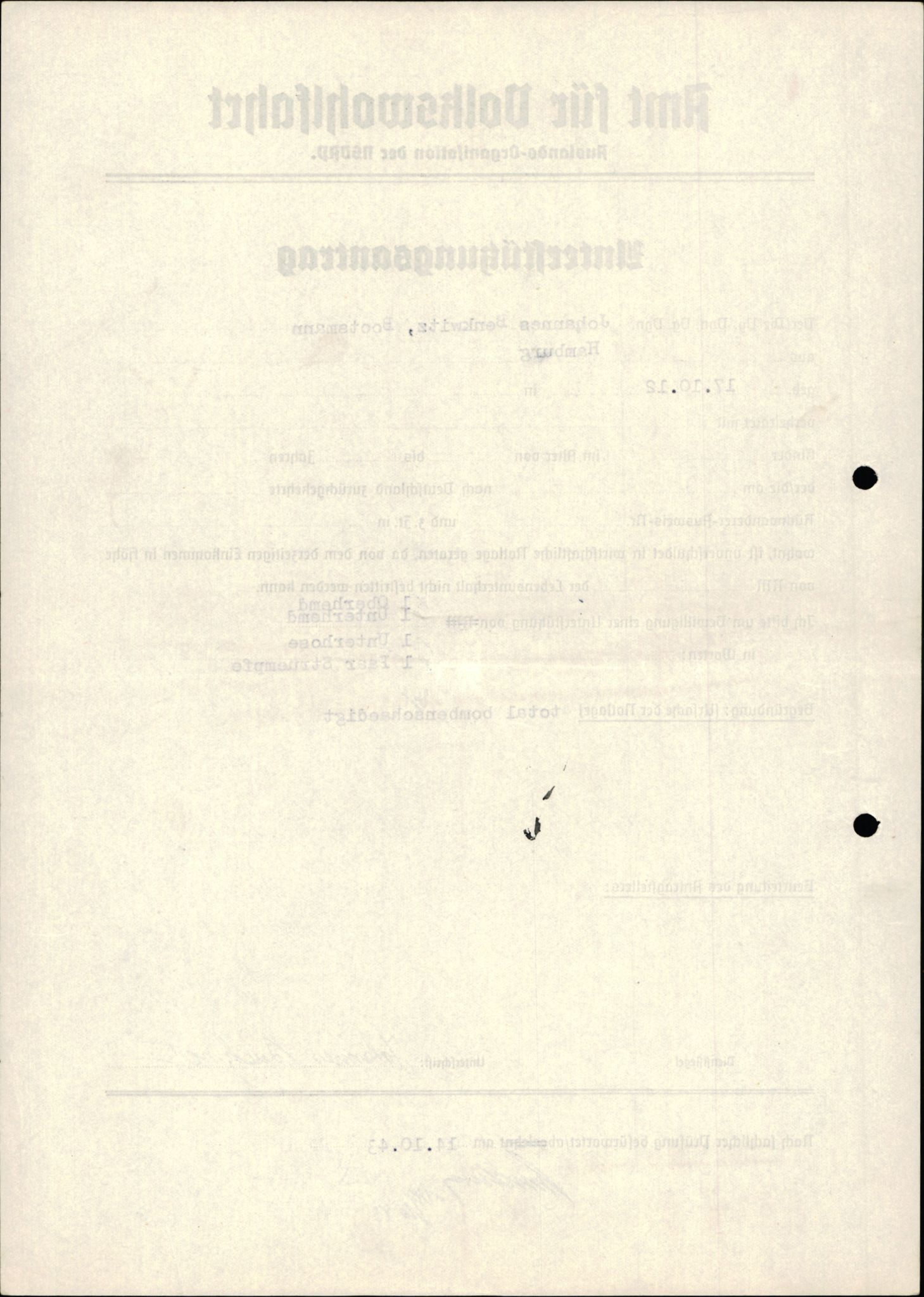 Forsvarets Overkommando. 2 kontor. Arkiv 11.4. Spredte tyske arkivsaker, AV/RA-RAFA-7031/D/Dar/Darb/L0015: Reichskommissariat - NSDAP in Norwegen, 1938-1945, p. 1022