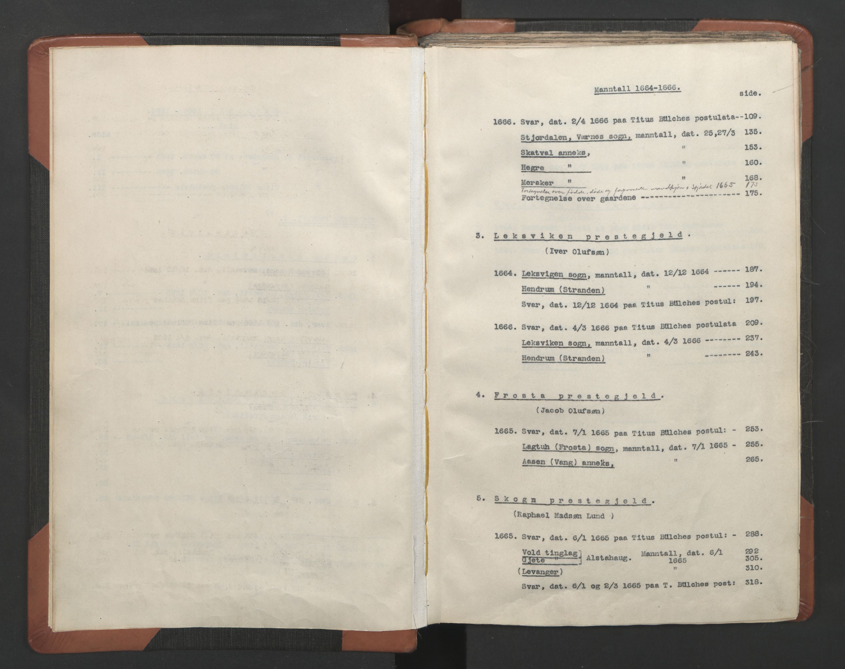 RA, Vicar's Census 1664-1666, no. 32: Innherad deanery, 1664-1666