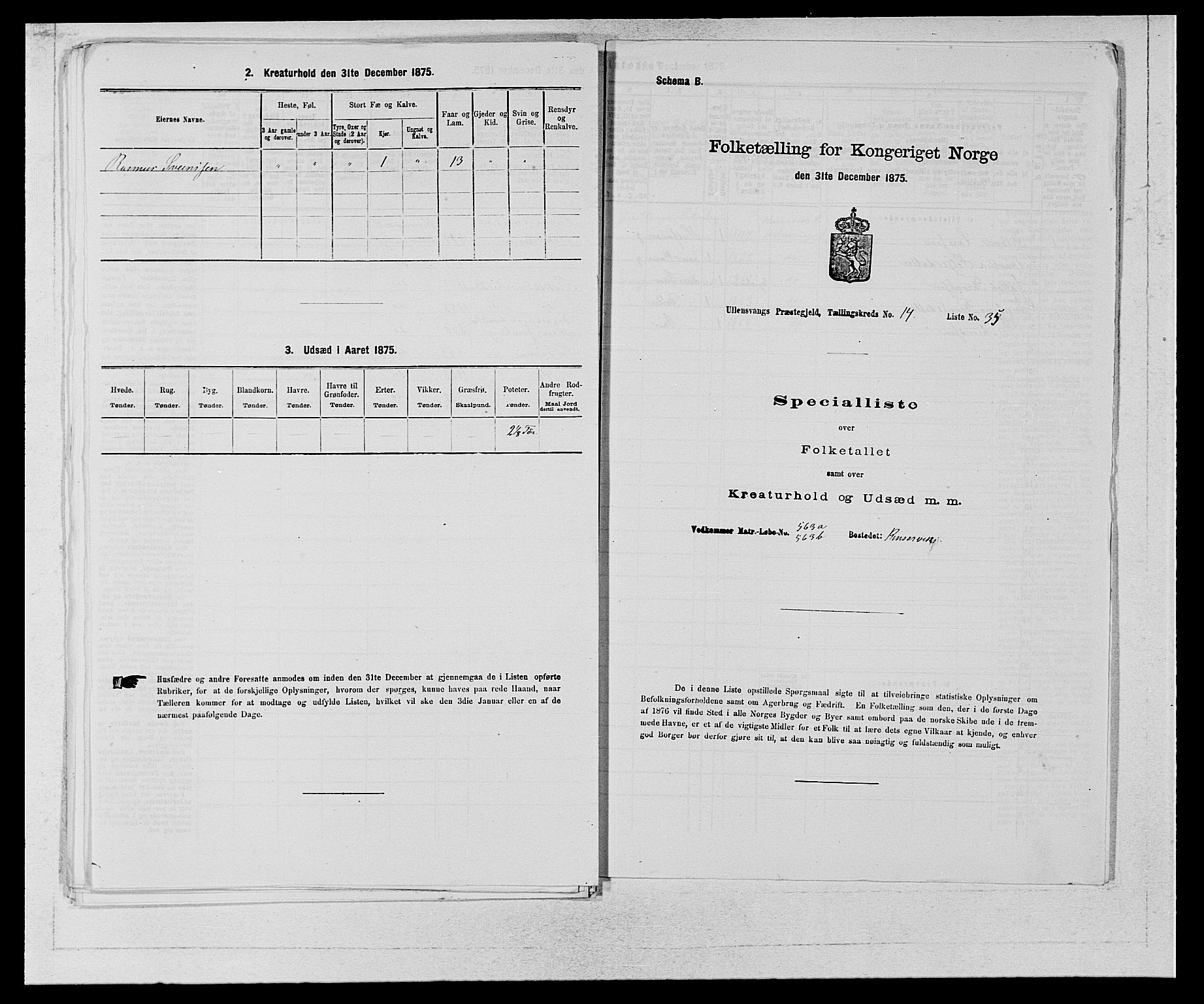 SAB, 1875 census for 1230P Ullensvang, 1875, p. 1458