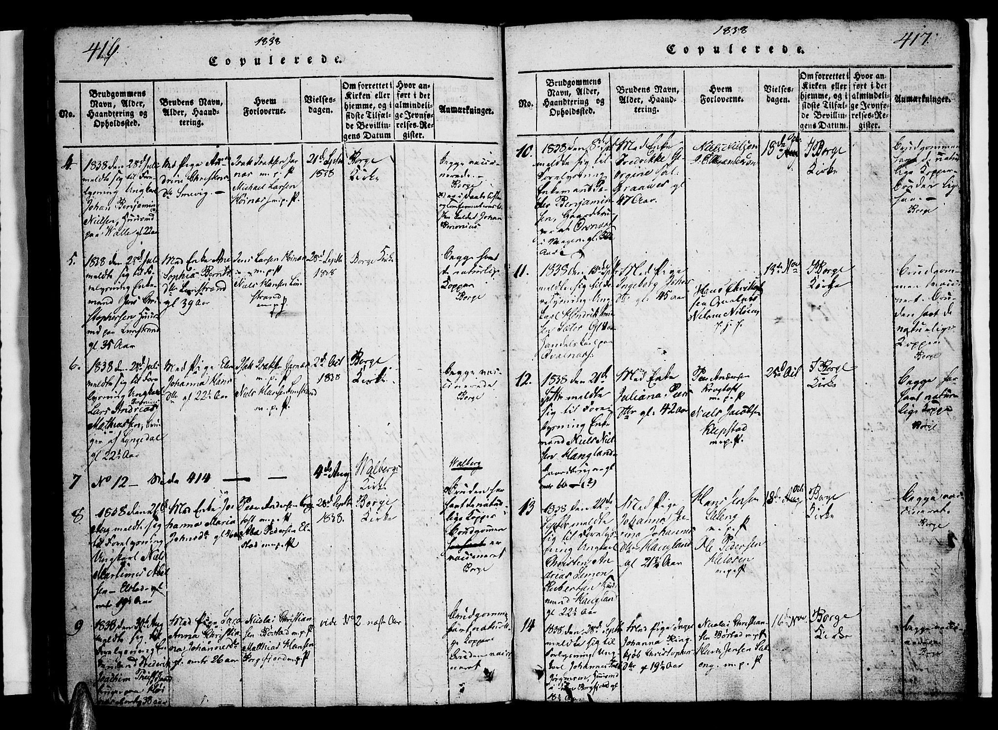 Ministerialprotokoller, klokkerbøker og fødselsregistre - Nordland, AV/SAT-A-1459/880/L1130: Parish register (official) no. 880A04, 1821-1843, p. 416-417