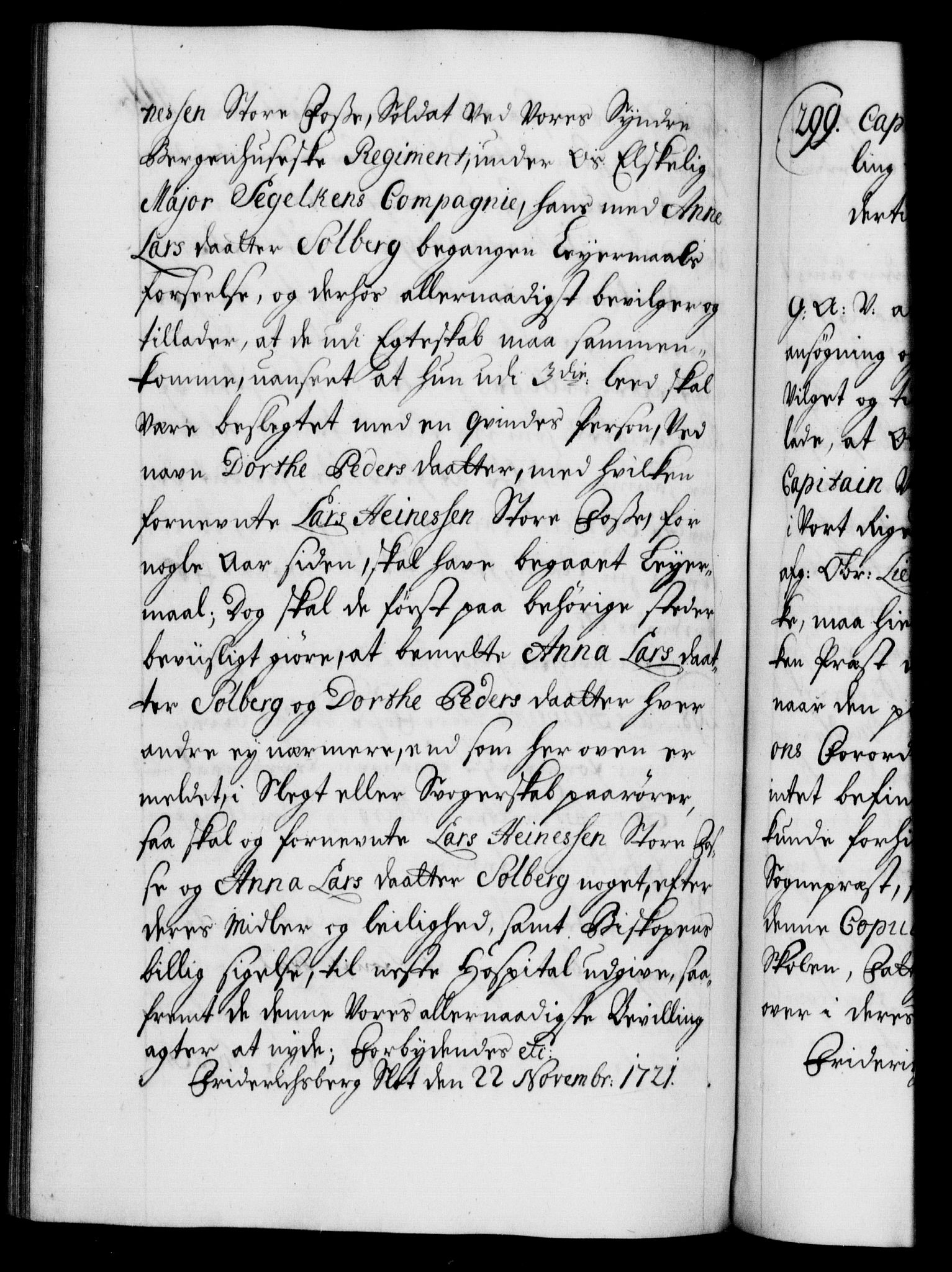 Danske Kanselli 1572-1799, AV/RA-EA-3023/F/Fc/Fca/Fcaa/L0023: Norske registre, 1720-1722, p. 411b