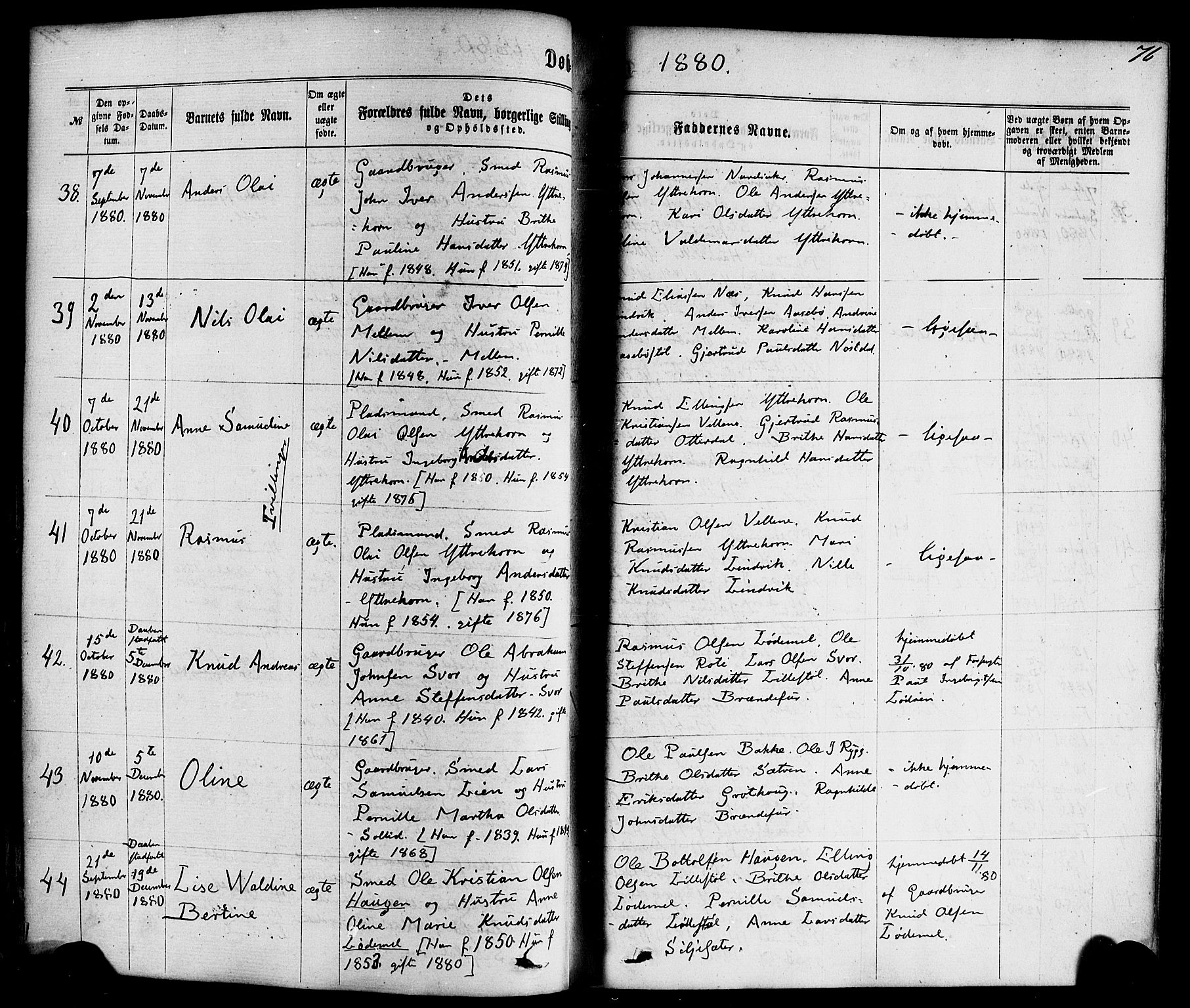 Hornindal sokneprestembete, AV/SAB-A-82401/H/Haa/Haaa/L0002: Parish register (official) no. A 2, 1867-1884, p. 76