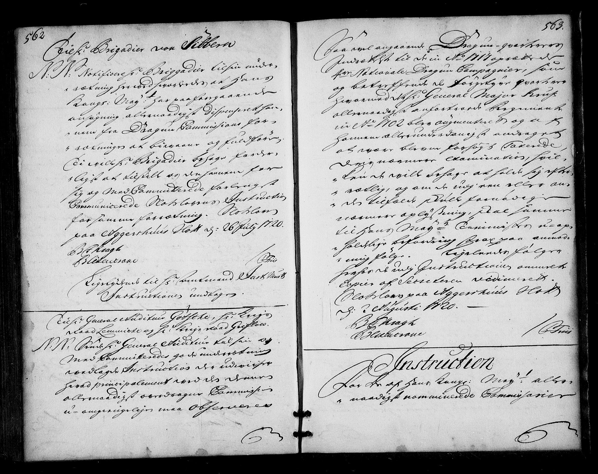 Stattholderembetet 1572-1771, AV/RA-EA-2870/Bd/L0012: Ordreprotokoll, 1719-1720, p. 562-563