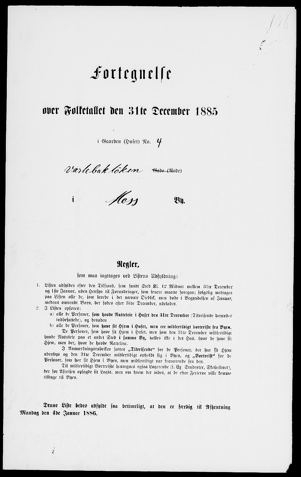 RA, 1885 census for 0104 Moss, 1885, p. 238