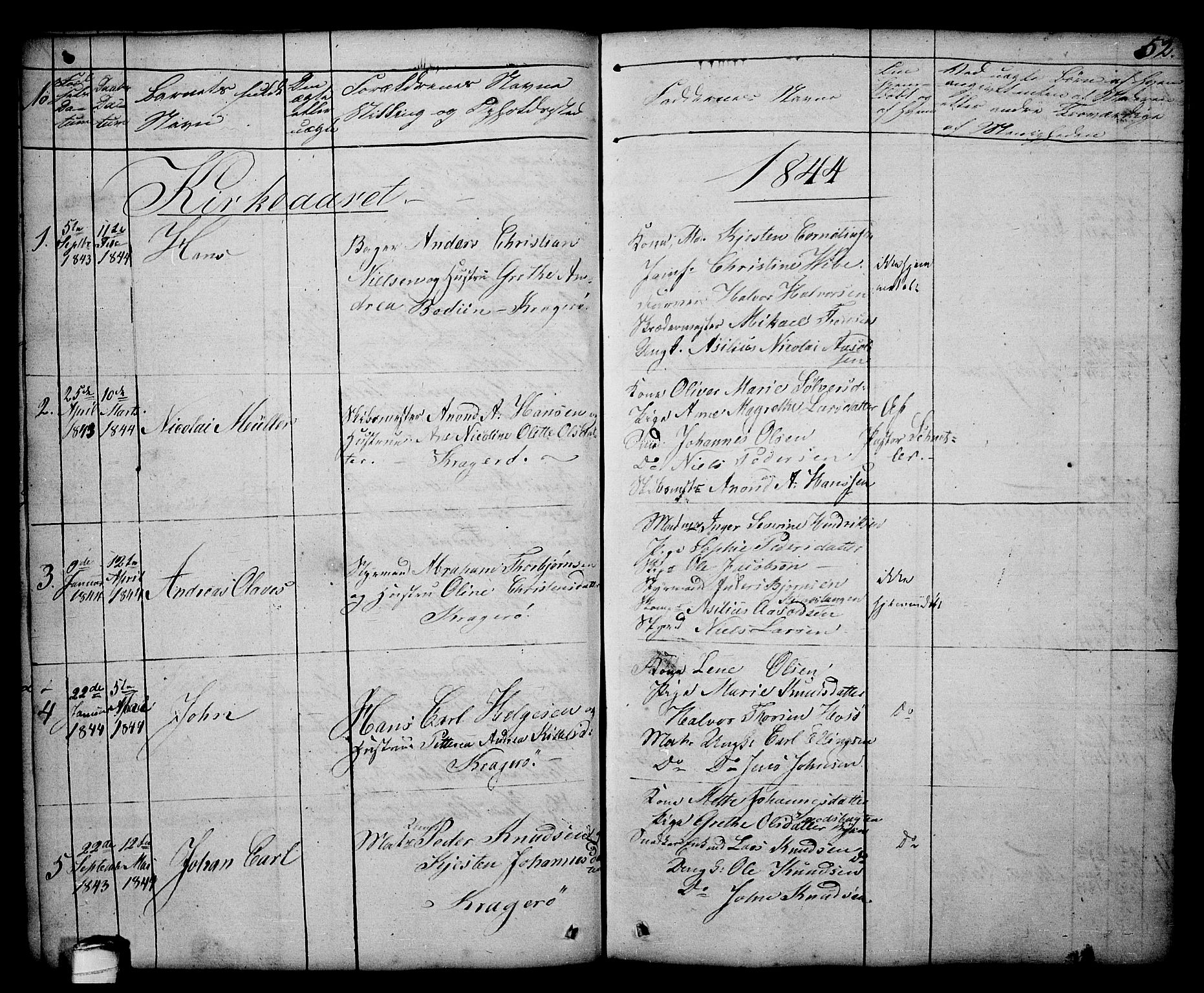 Kragerø kirkebøker, SAKO/A-278/G/Ga/L0003: Parish register (copy) no. 3, 1832-1852, p. 52