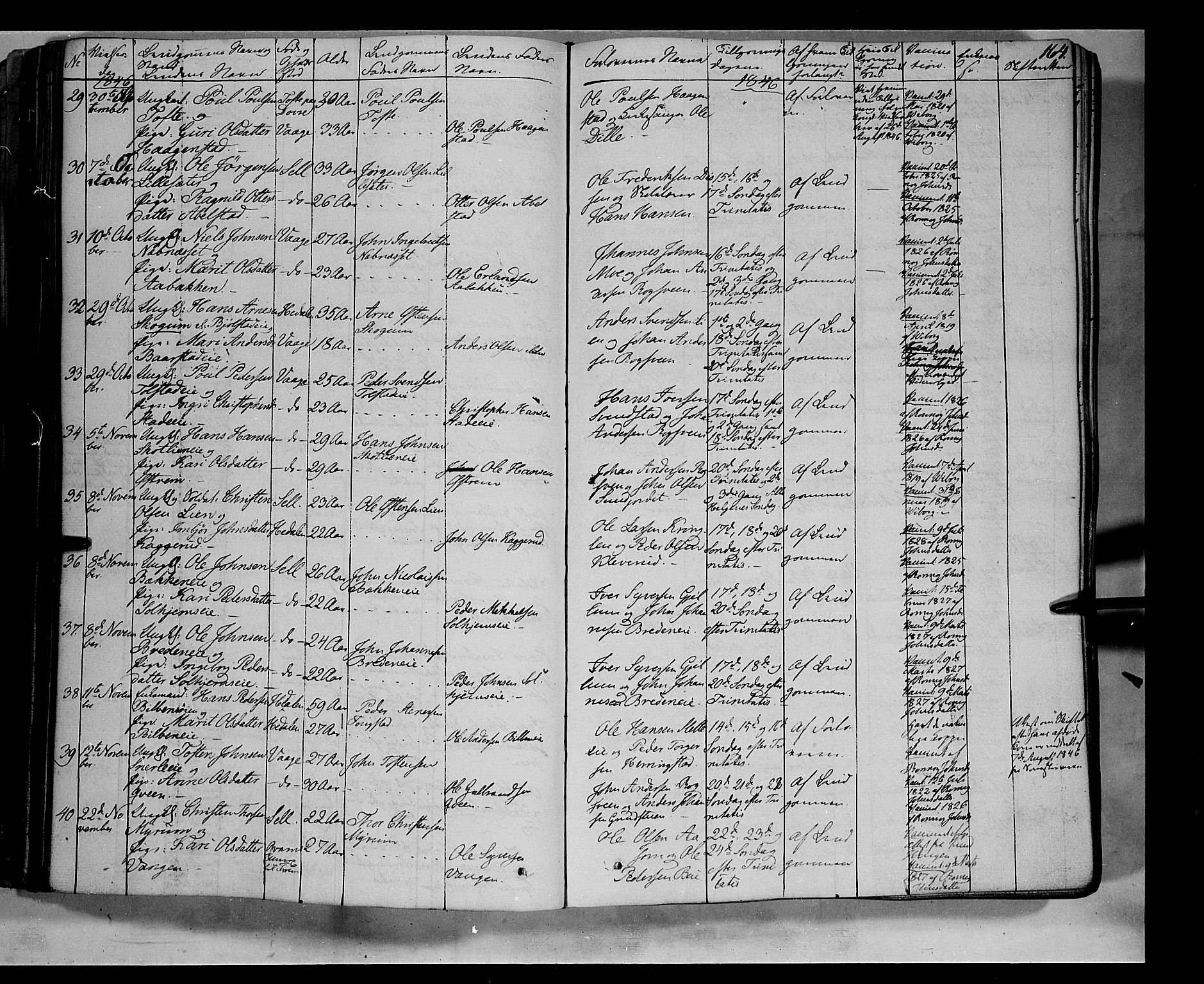 Vågå prestekontor, SAH/PREST-076/H/Ha/Haa/L0005: Parish register (official) no. 5 /1, 1842-1856, p. 164