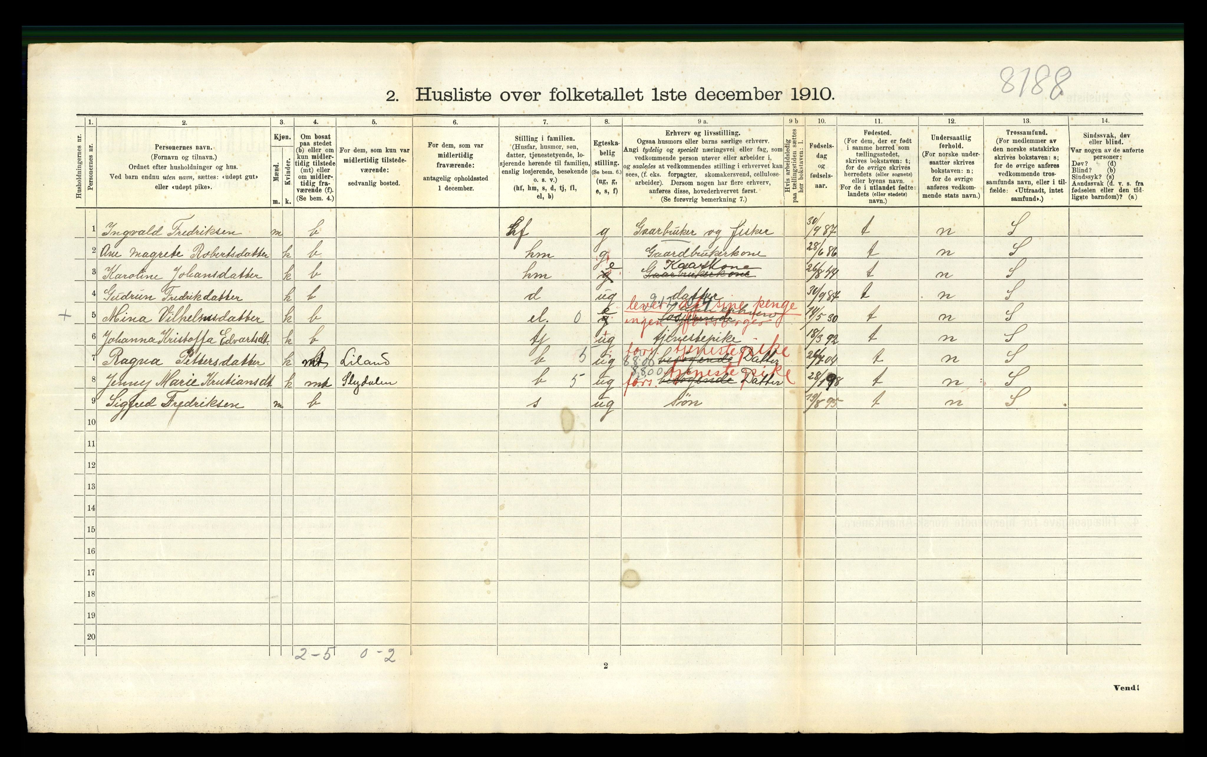 RA, 1910 census for Borge, 1910, p. 1322