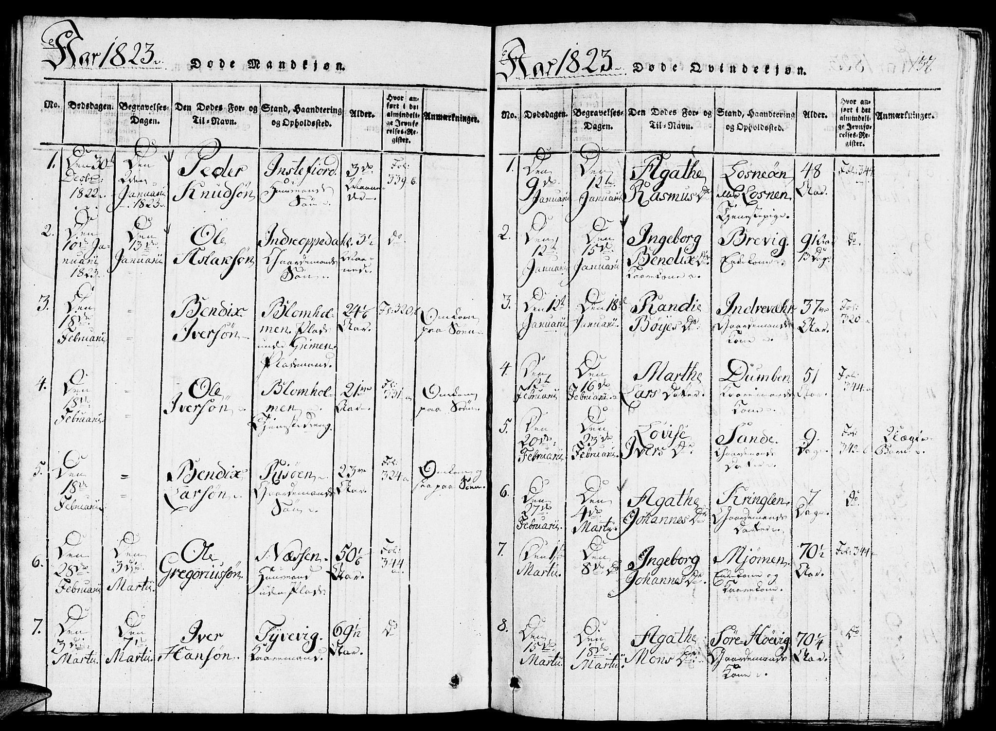 Gulen sokneprestembete, AV/SAB-A-80201/H/Haa/Haaa/L0018: Parish register (official) no. A 18, 1816-1825, p. 137