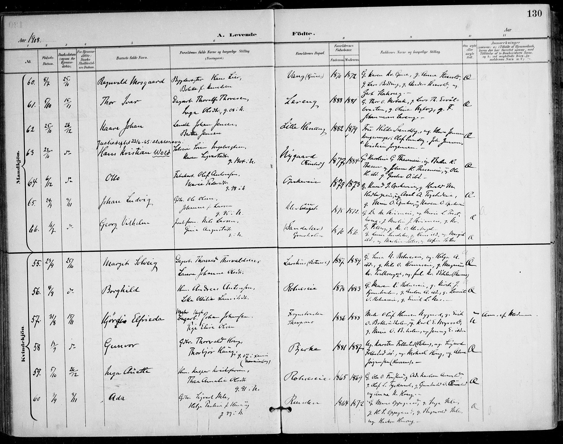 Nes prestekontor Kirkebøker, AV/SAO-A-10410/F/Fa/L0011: Parish register (official) no. I 11, 1899-1918, p. 130