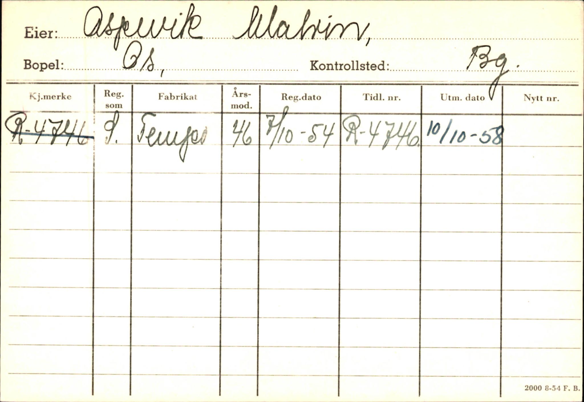 Statens vegvesen, Hordaland vegkontor, AV/SAB-A-5201/2/Ha/L0002: R-eierkort A, 1920-1971, p. 1215