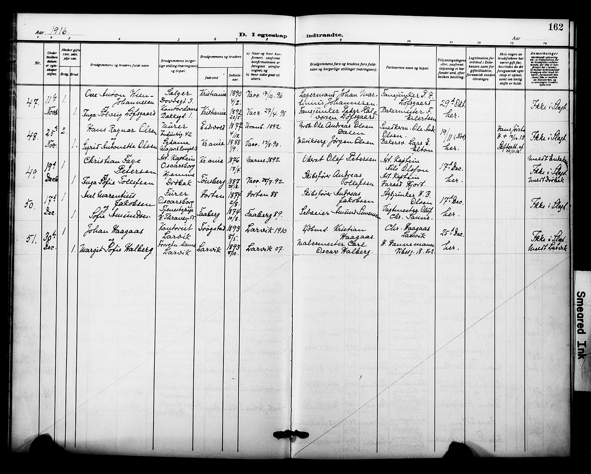 Garnisonsmenigheten Kirkebøker, SAO/A-10846/F/Fa/L0015: Parish register (official) no. 15, 1915-1921, p. 162